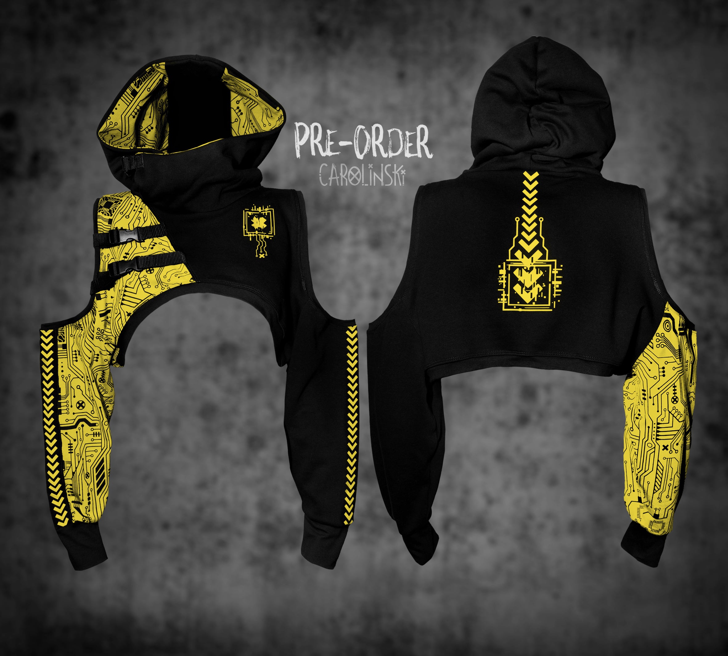 Crop Hoodie - Circuitboard