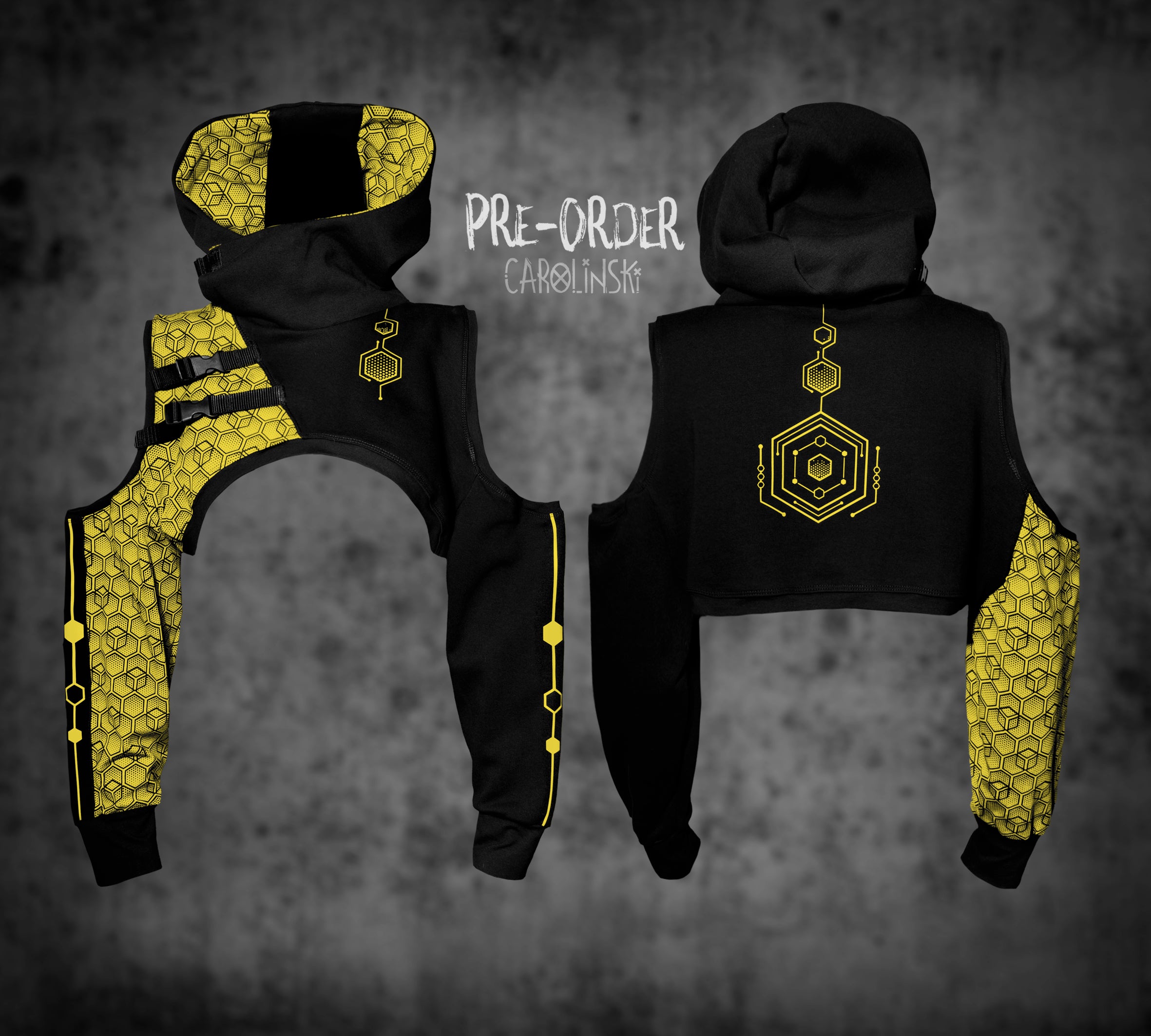 Crop Hoodie - Hexagon
