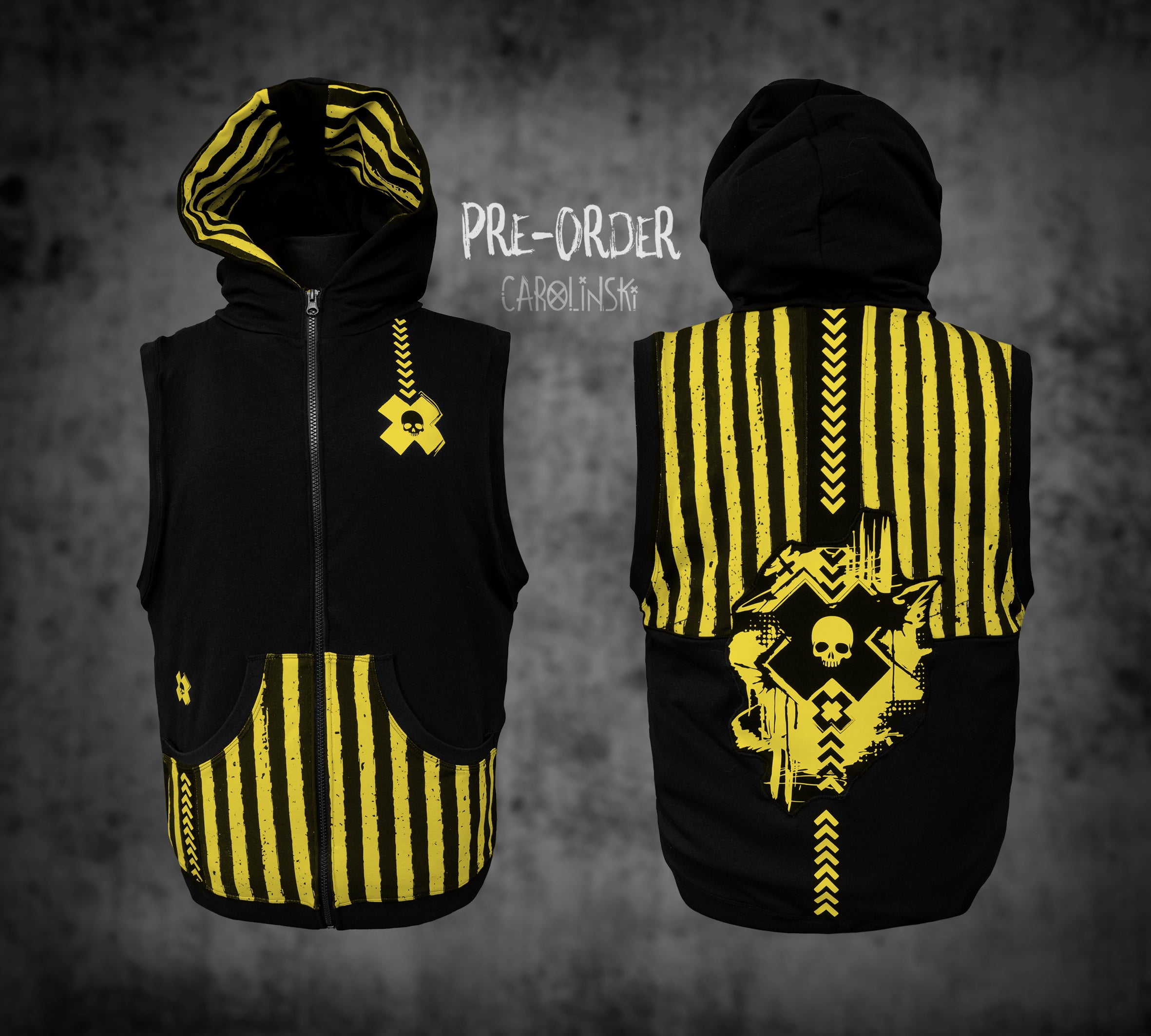 Sleeveless Zip - Stripes