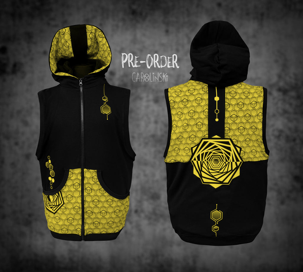 Sleeveless Zip - Hexagon