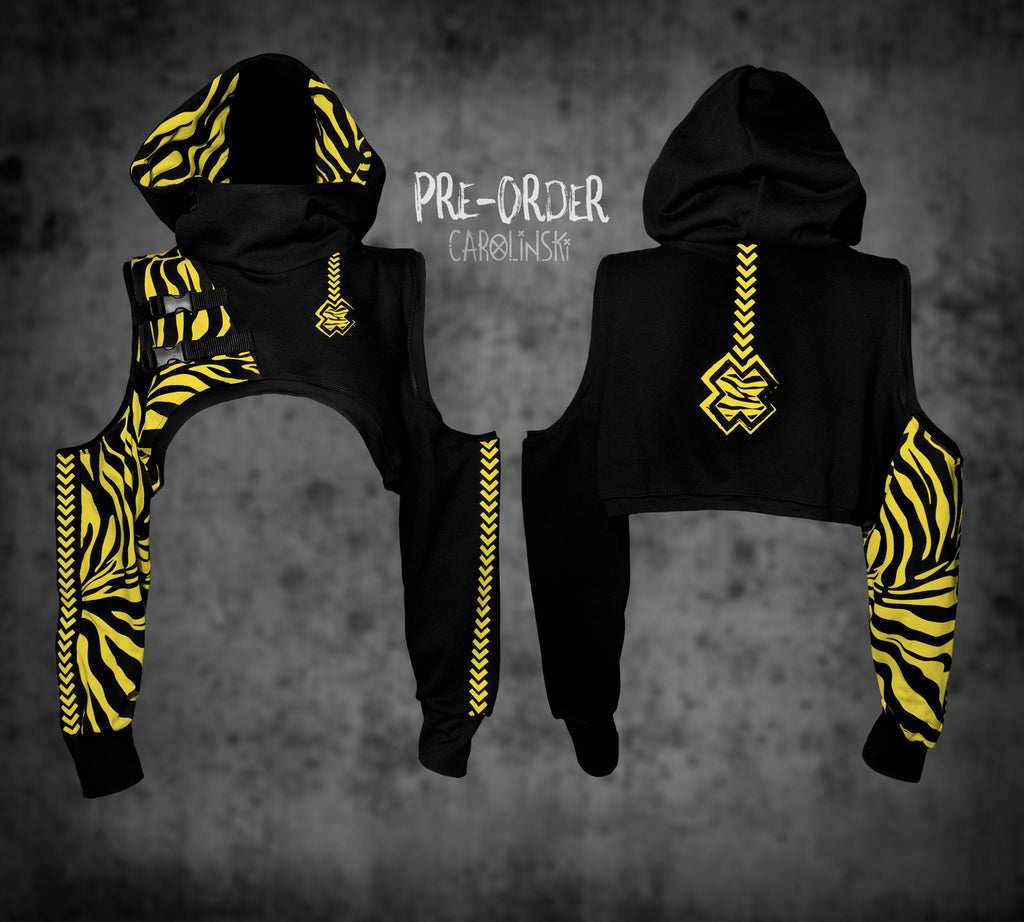 Crop Hoodie - Zebra