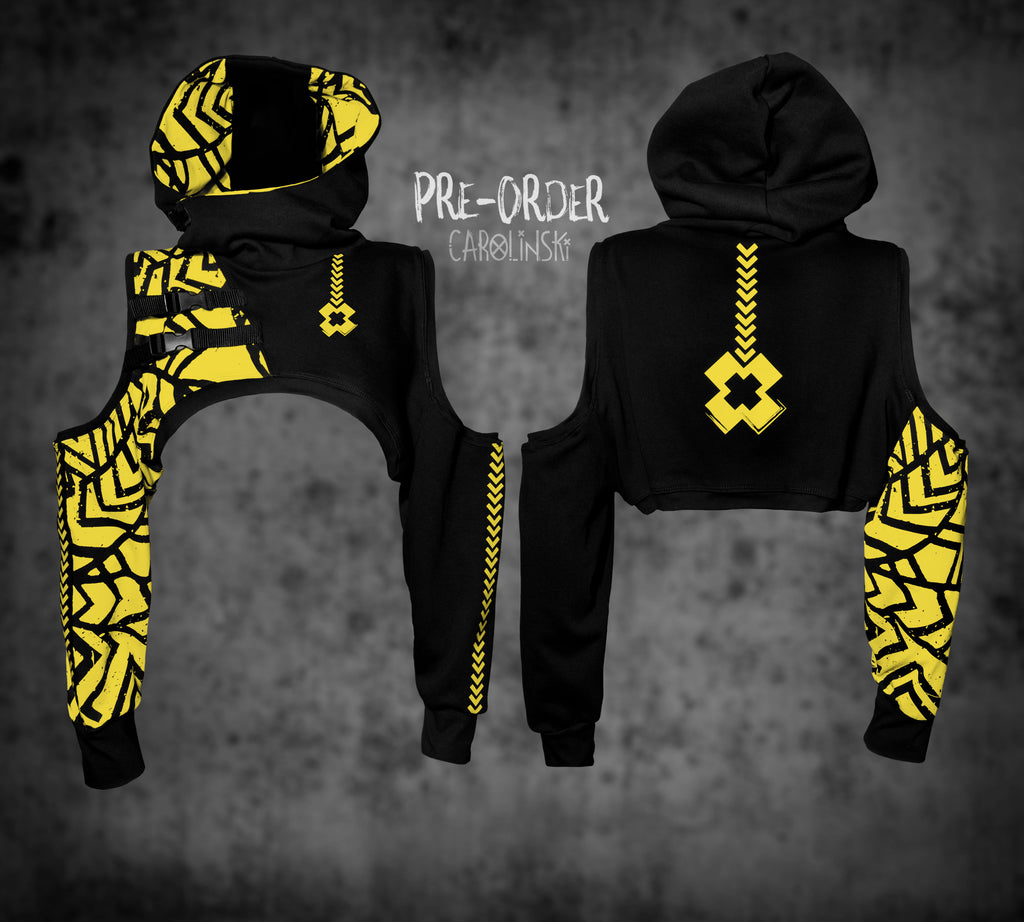 Crop Hoodie - Grunge