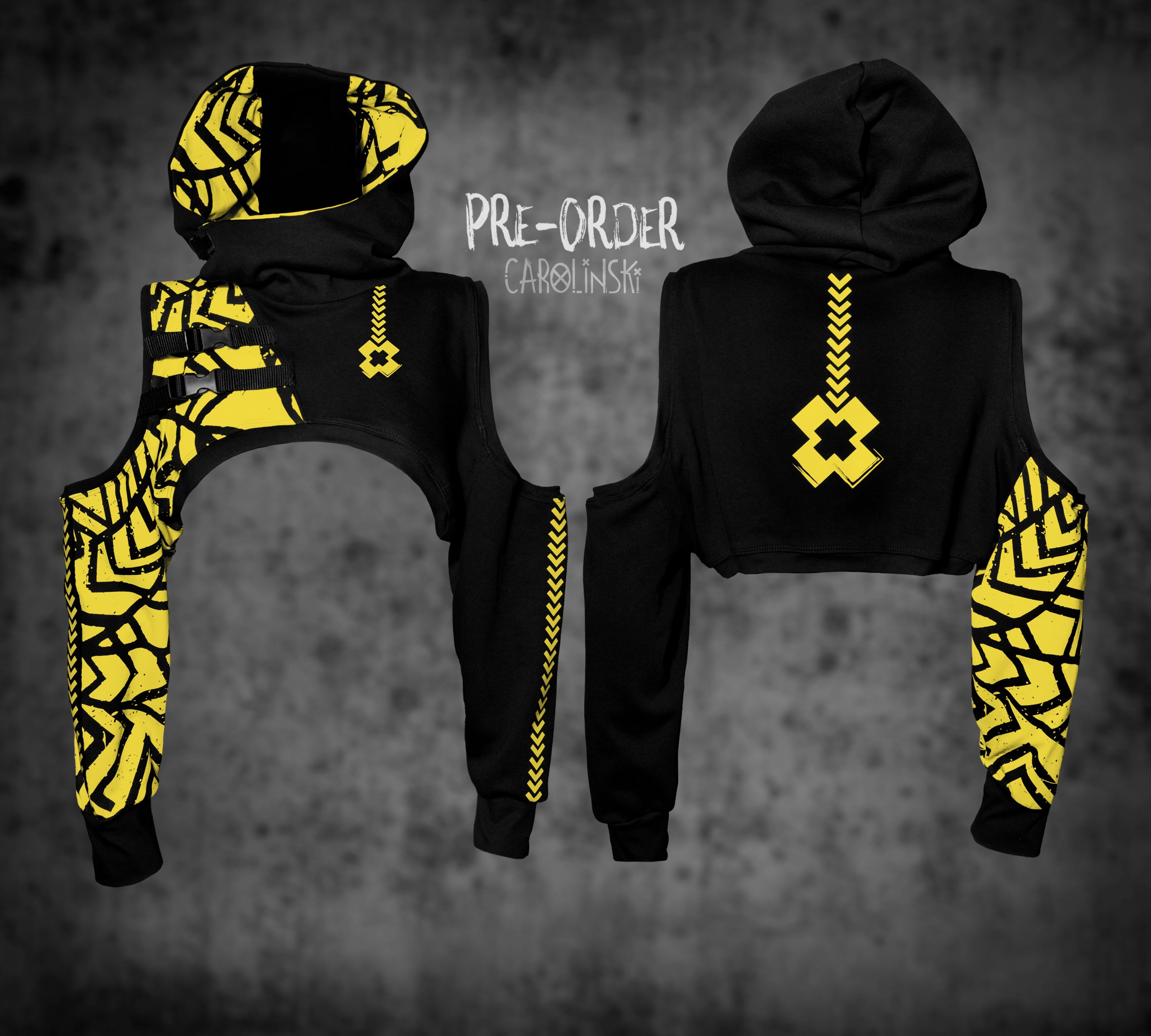 Crop Hoodie - Grunge