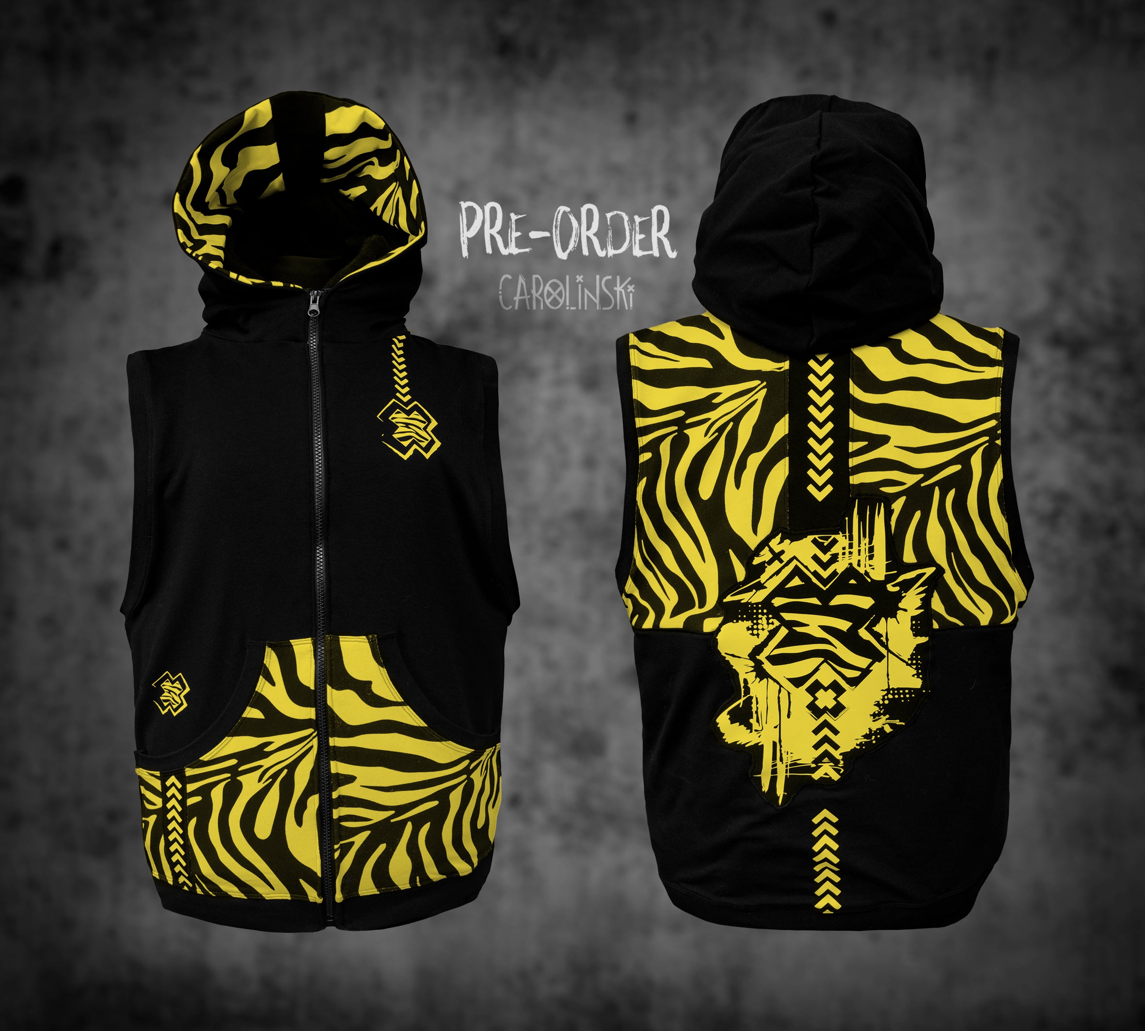 Sleeveless Zip - Zebra