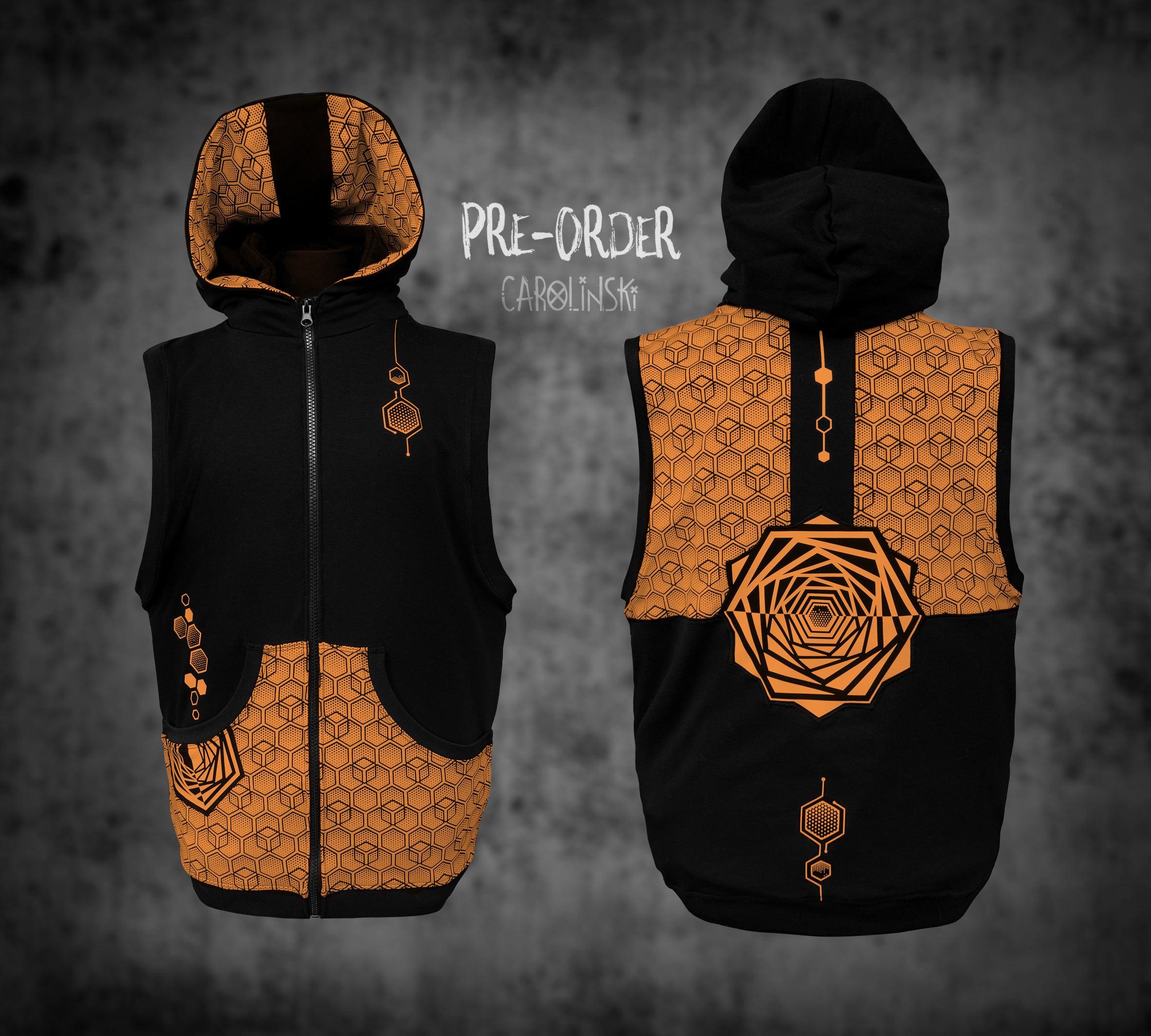 Sleeveless Zip - Hexagon
