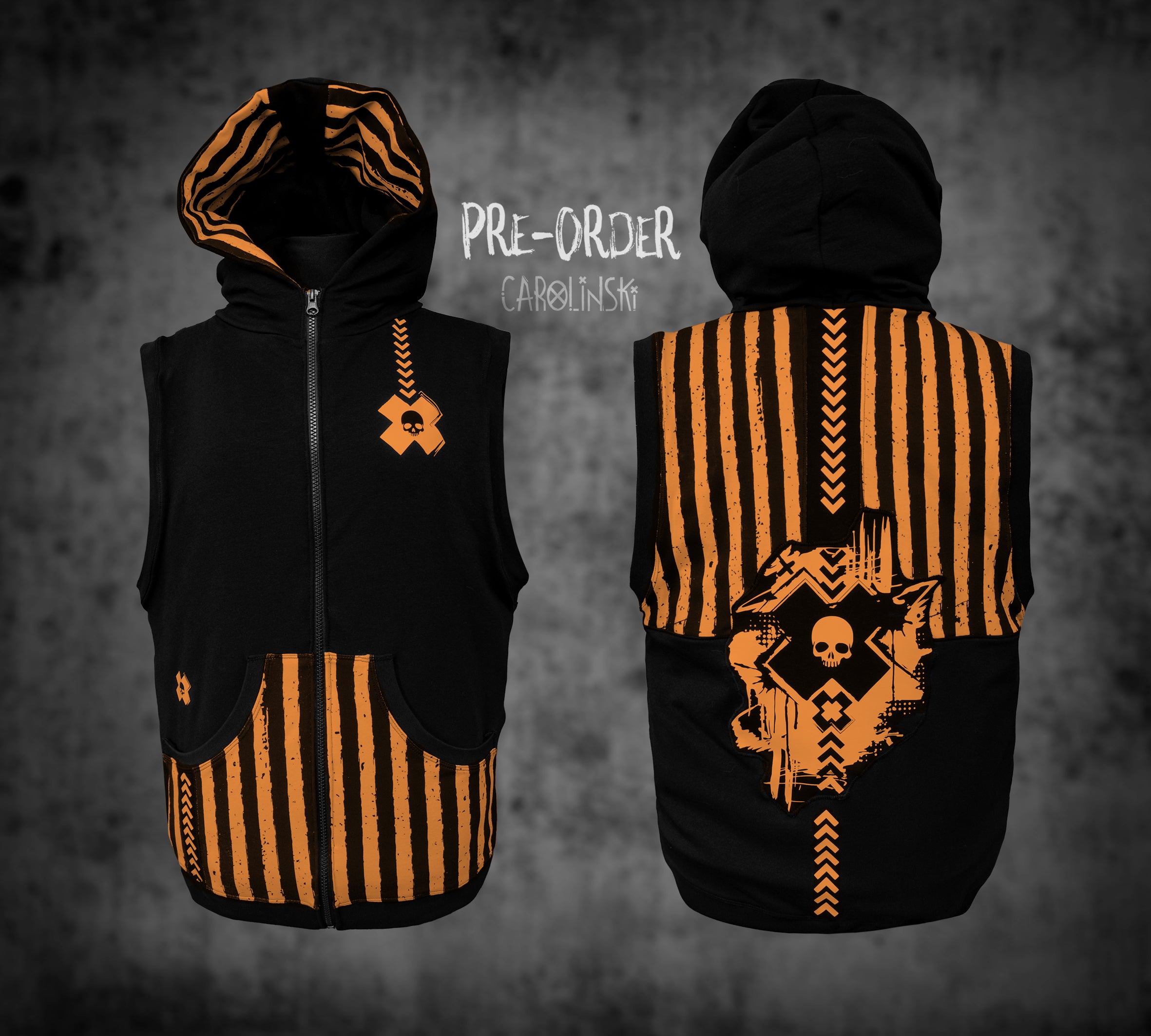 Sleeveless Zip - Stripes