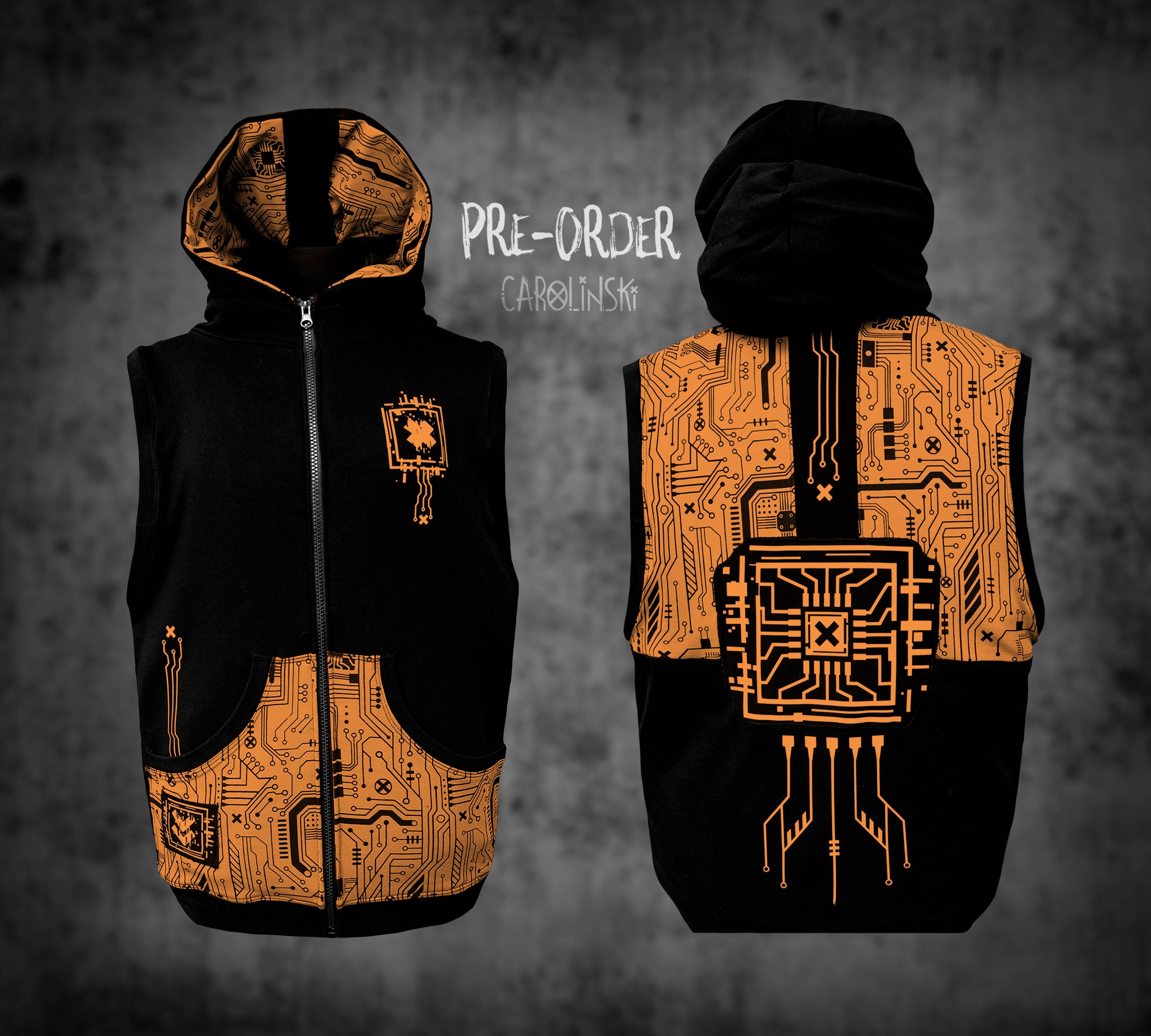 Sleeveless Zip - Circuitboard