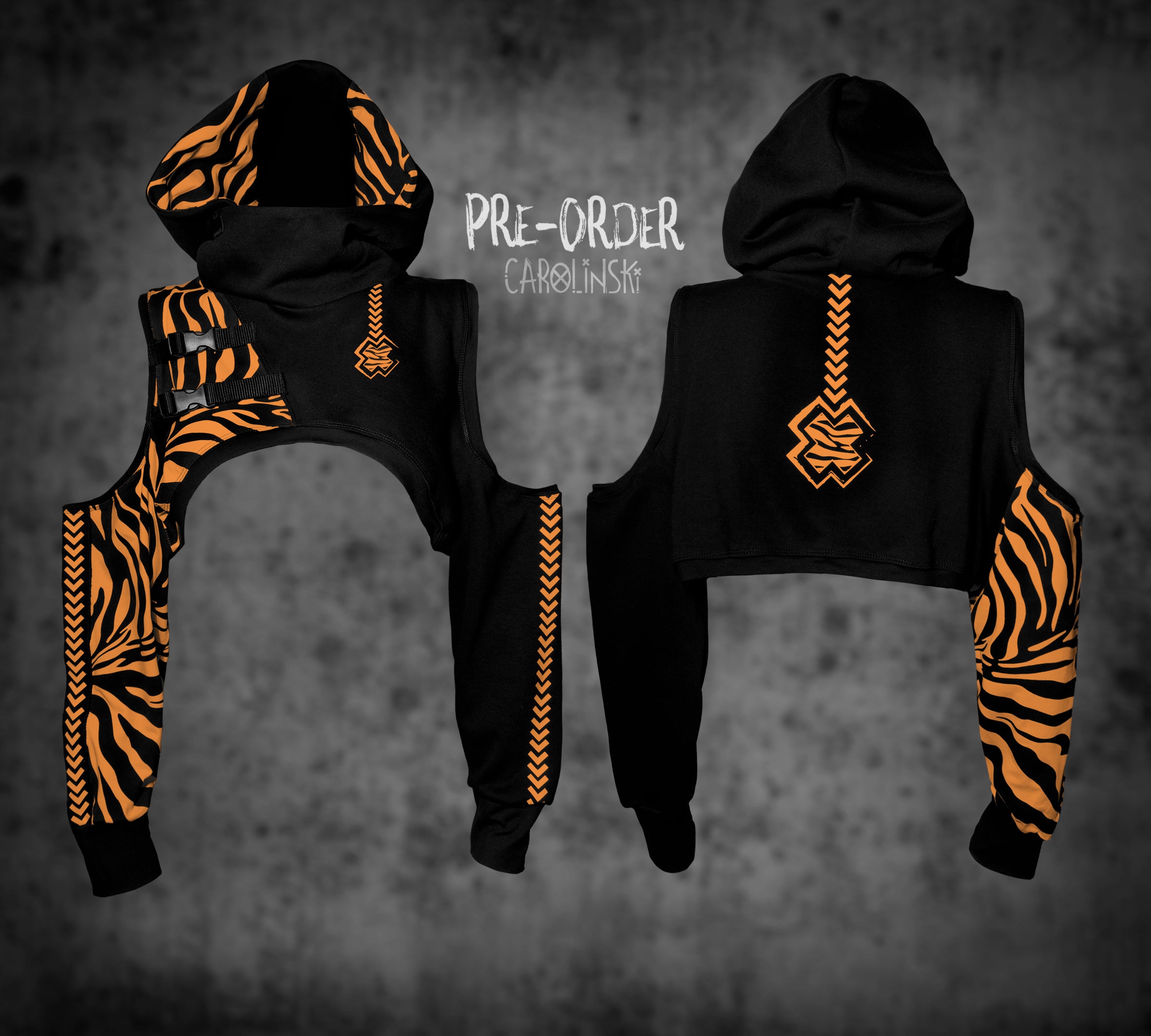 Crop Hoodie - Zebra