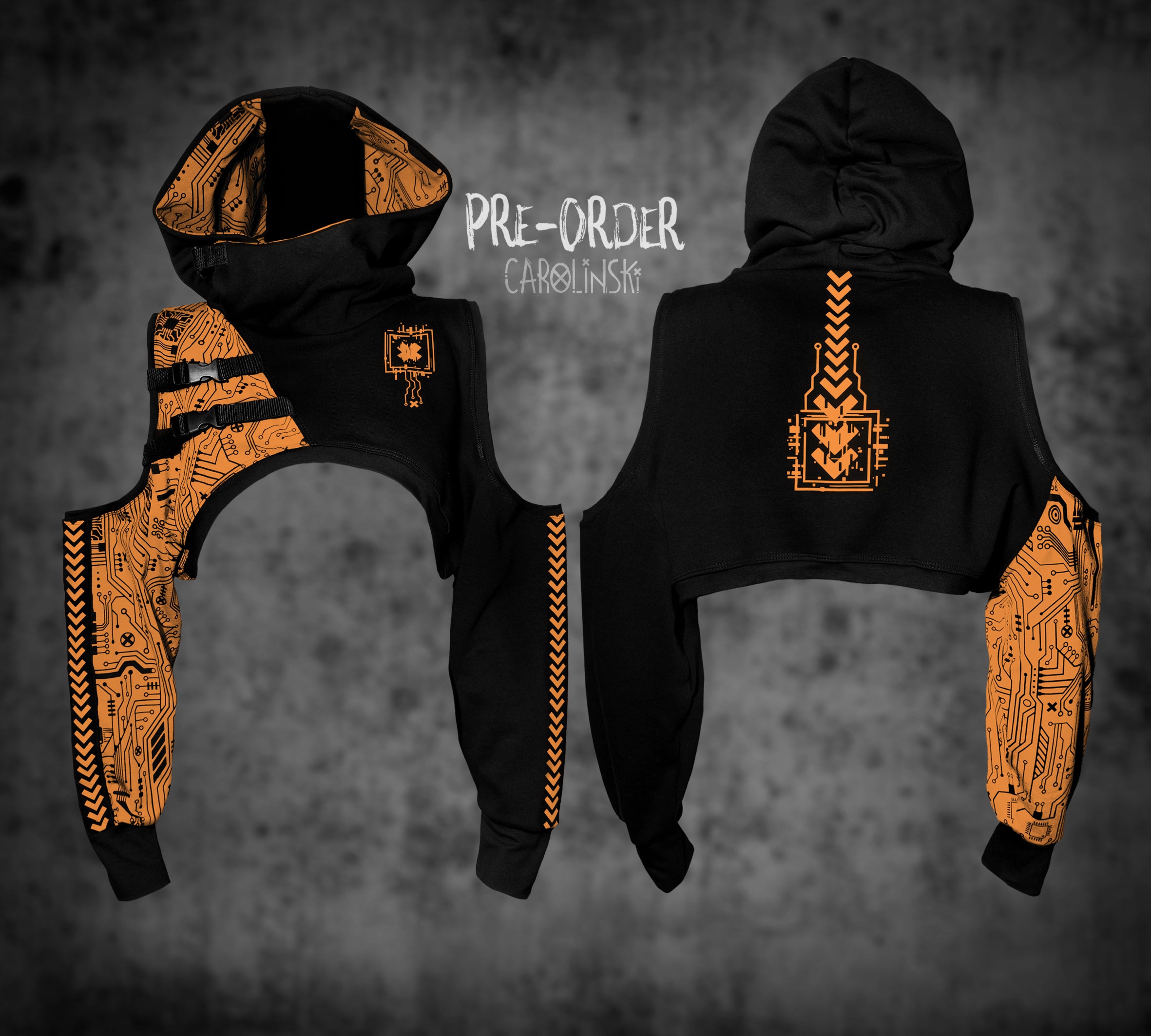 Crop Hoodie - Circuitboard