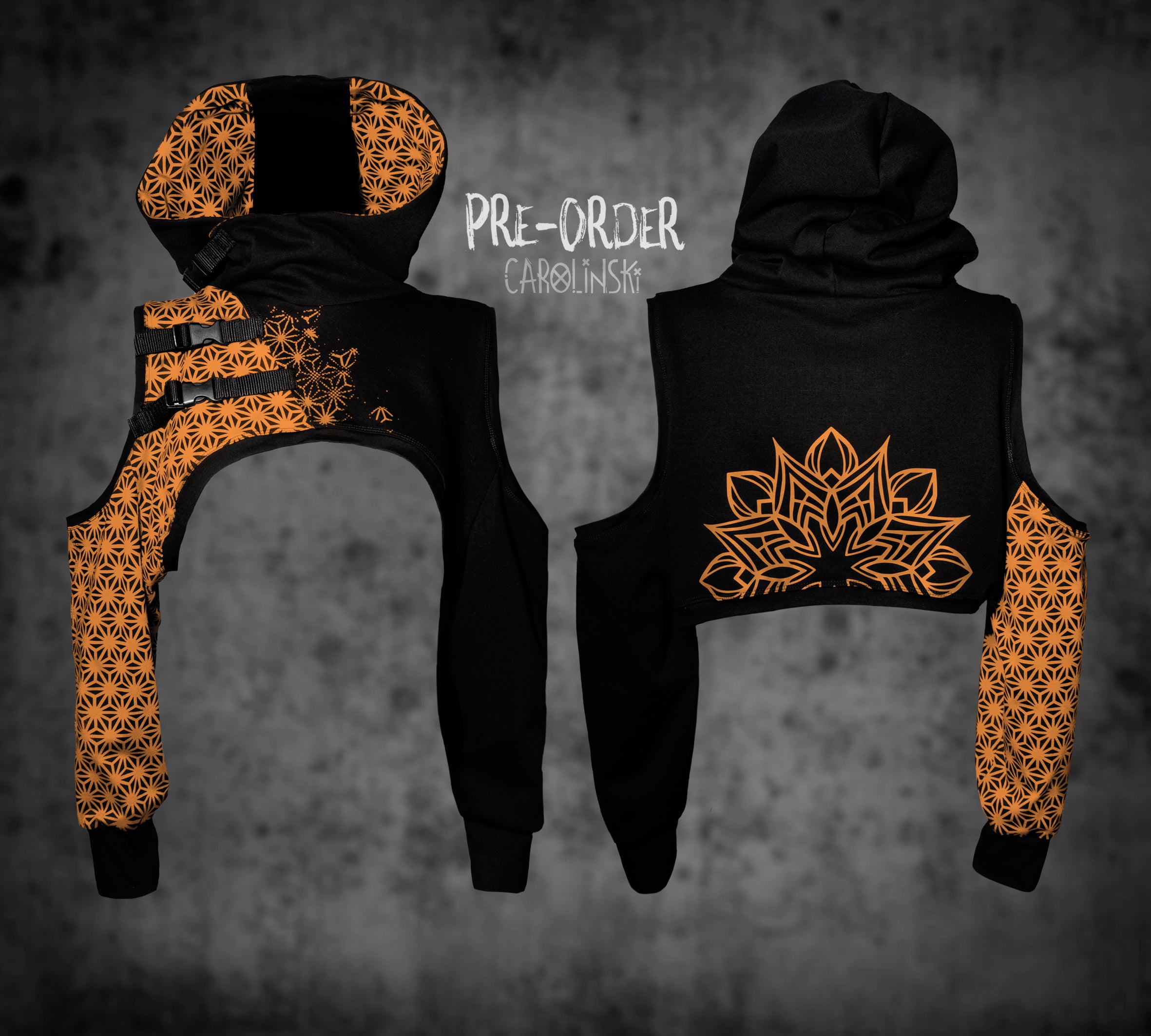 Crop Hoodie - Asanoha
