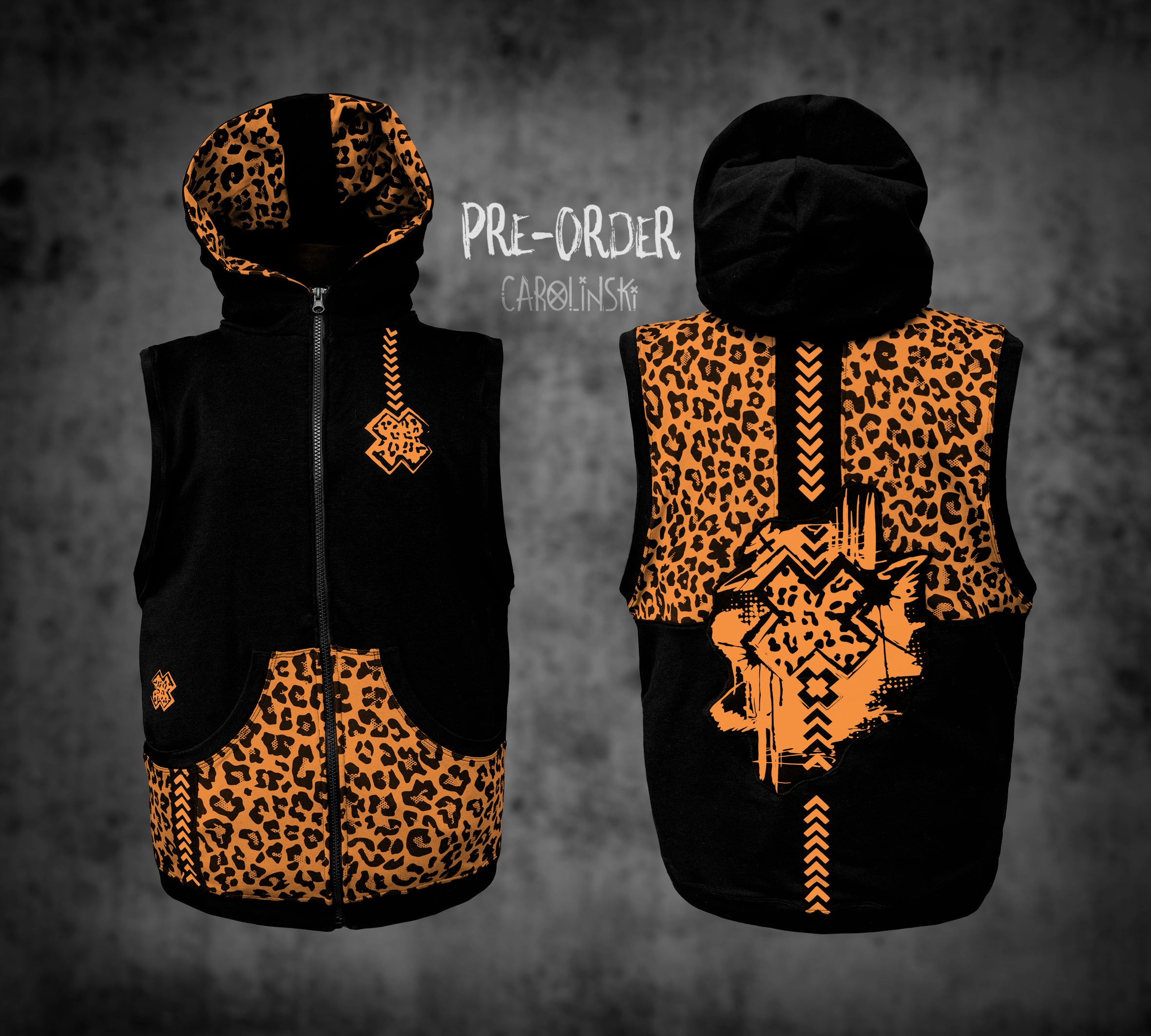 Sleeveless Zip - Leopard