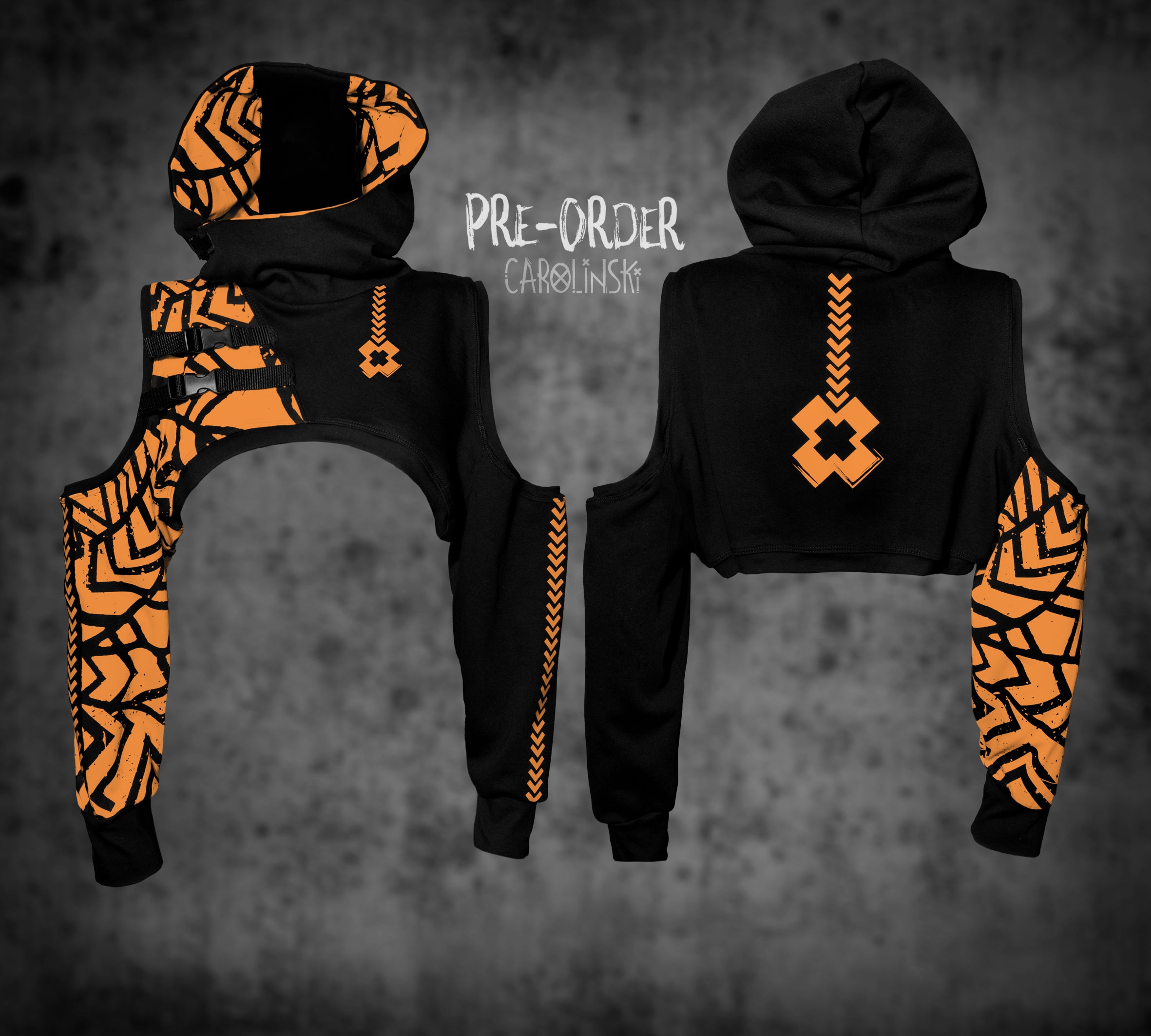 Crop Hoodie - Grunge