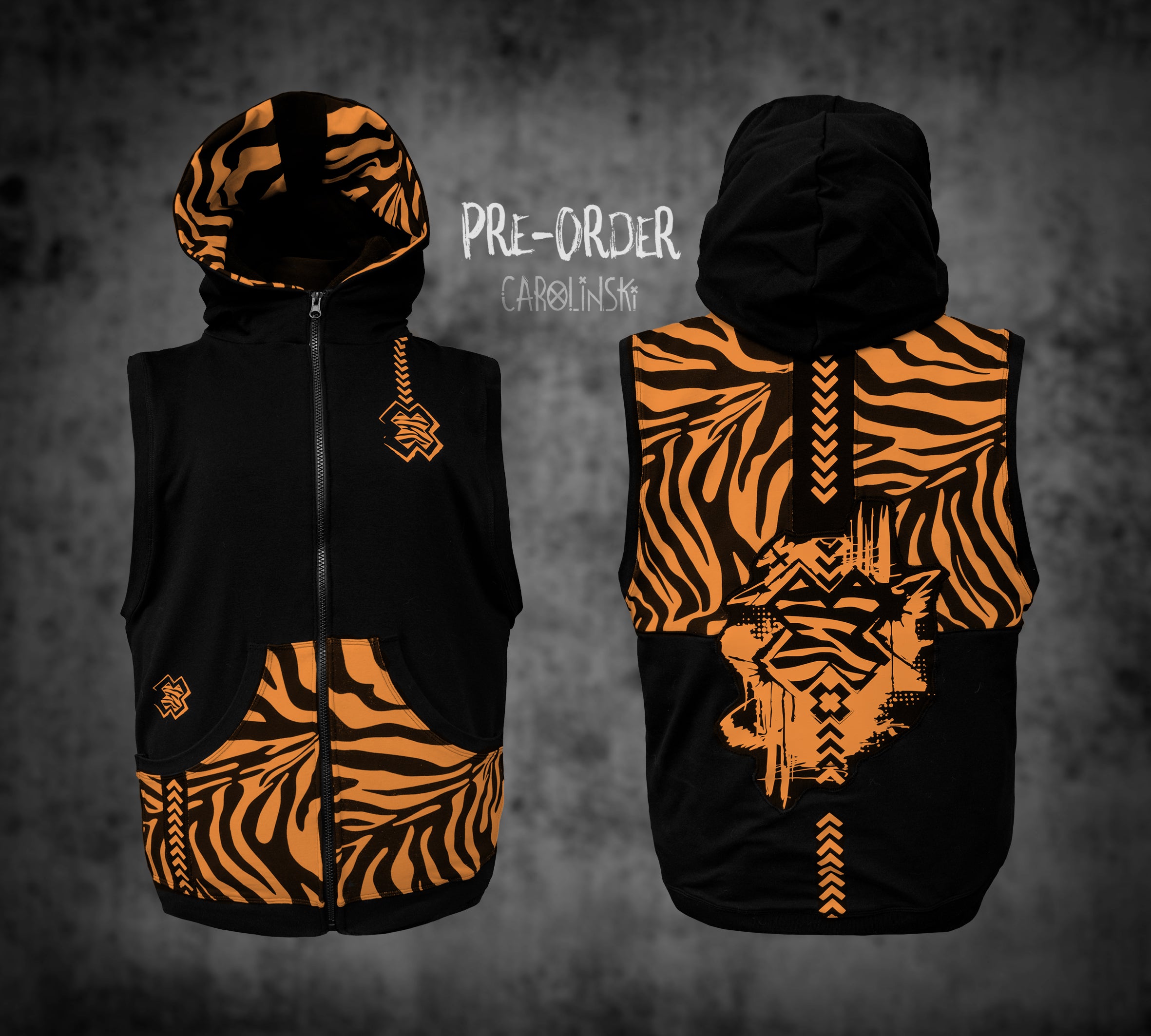 Sleeveless Zip - Zebra