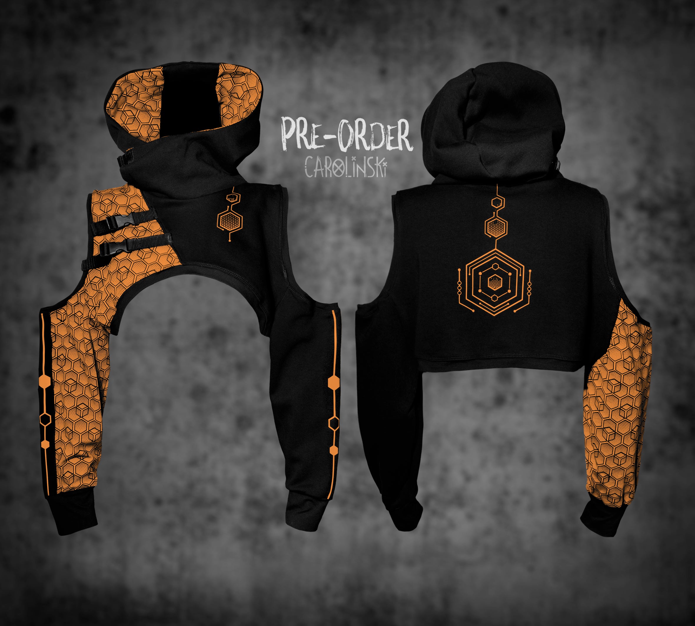 Crop Hoodie - Hexagon