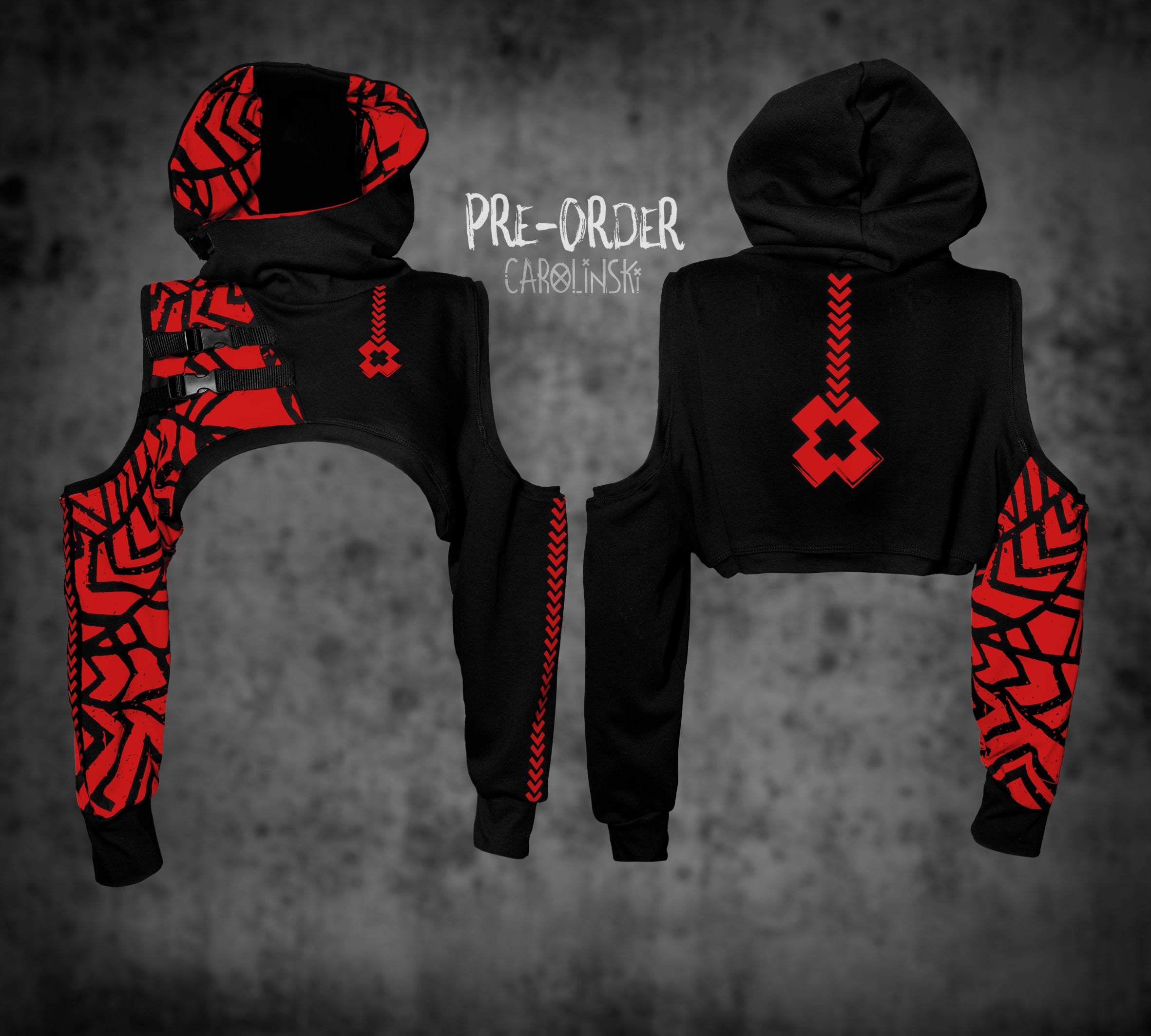 Crop Hoodie - Grunge