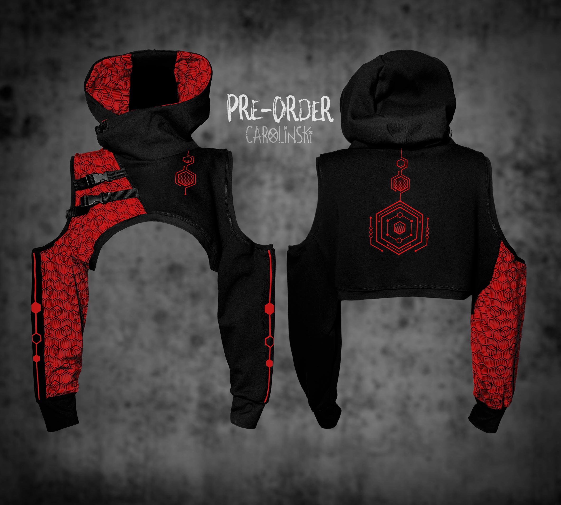 Crop Hoodie - Hexagon