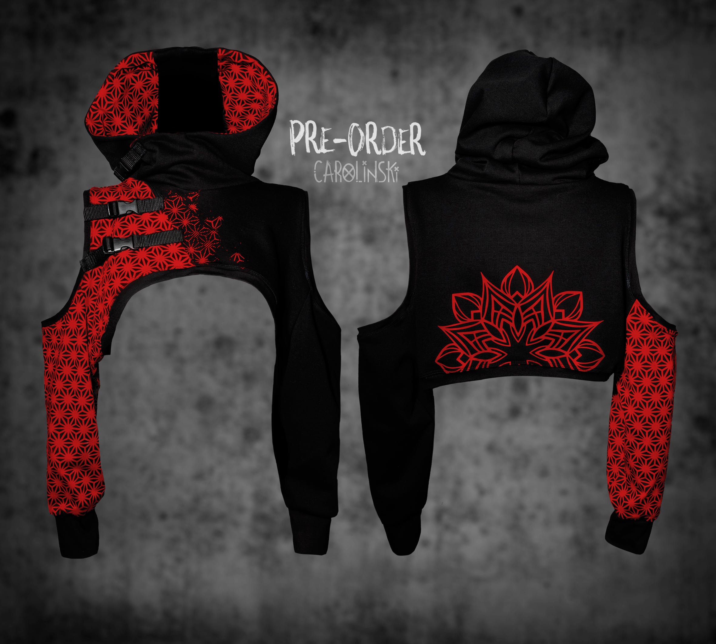 Crop Hoodie - Asanoha