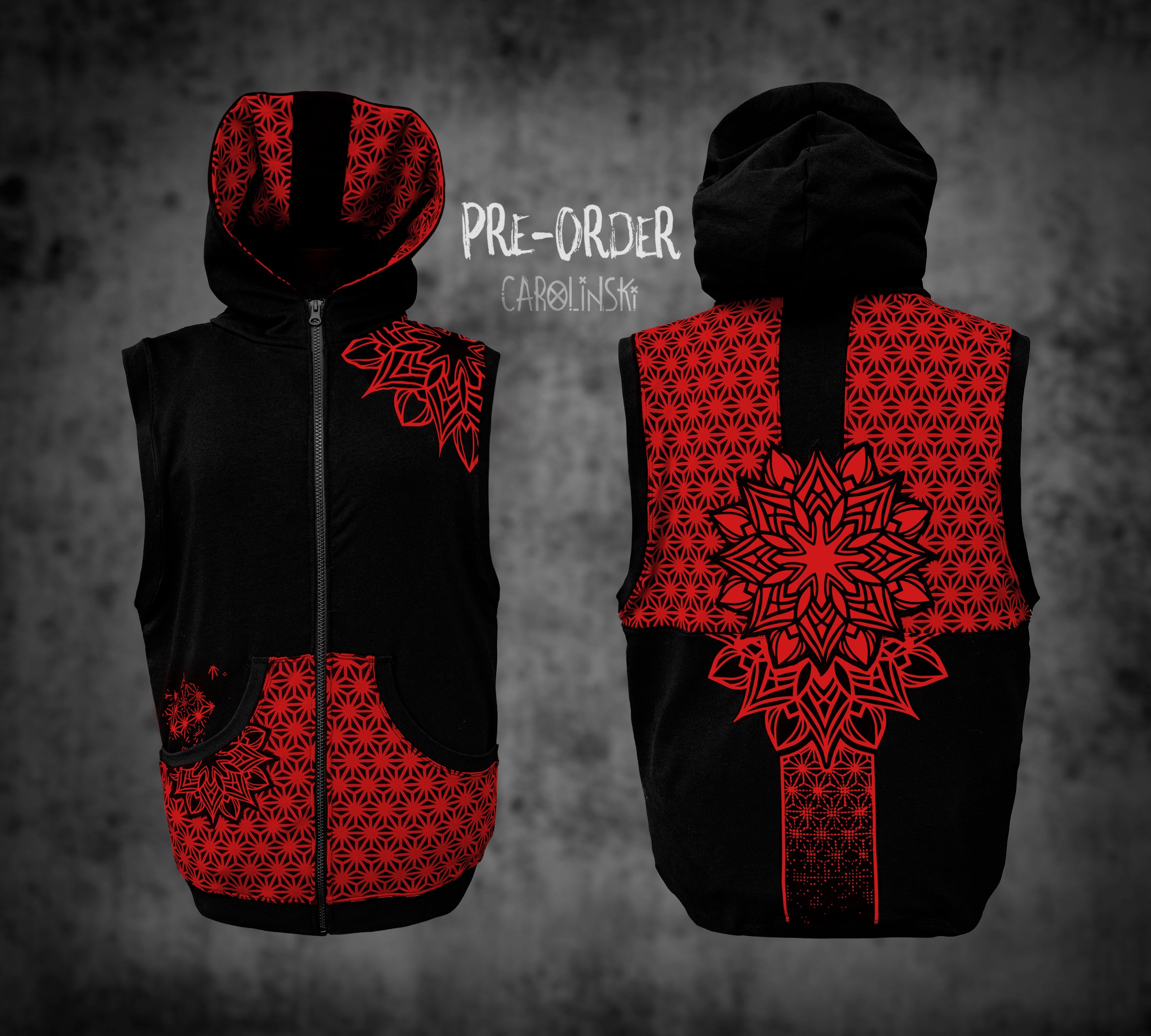 Sleeveless Zip - Asanoha