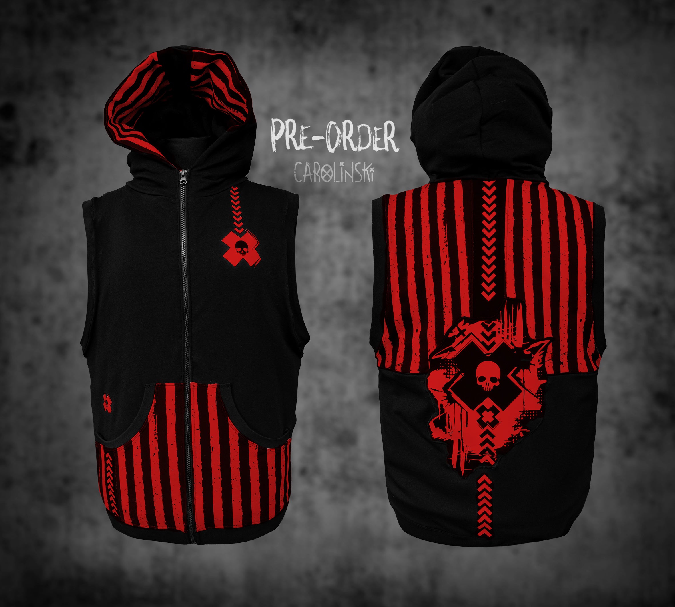 Sleeveless Zip - Stripes