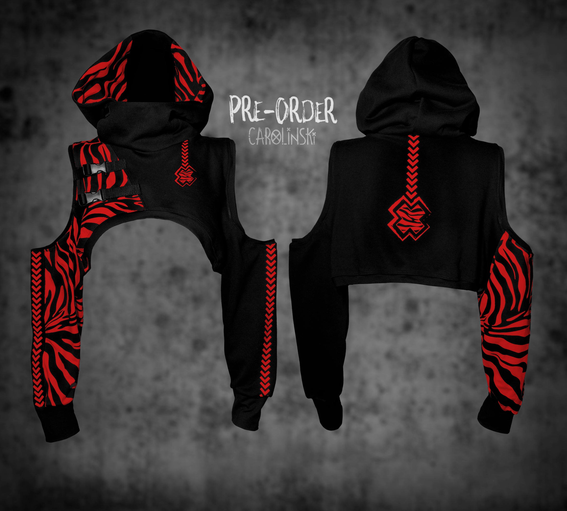 Crop Hoodie - Zebra