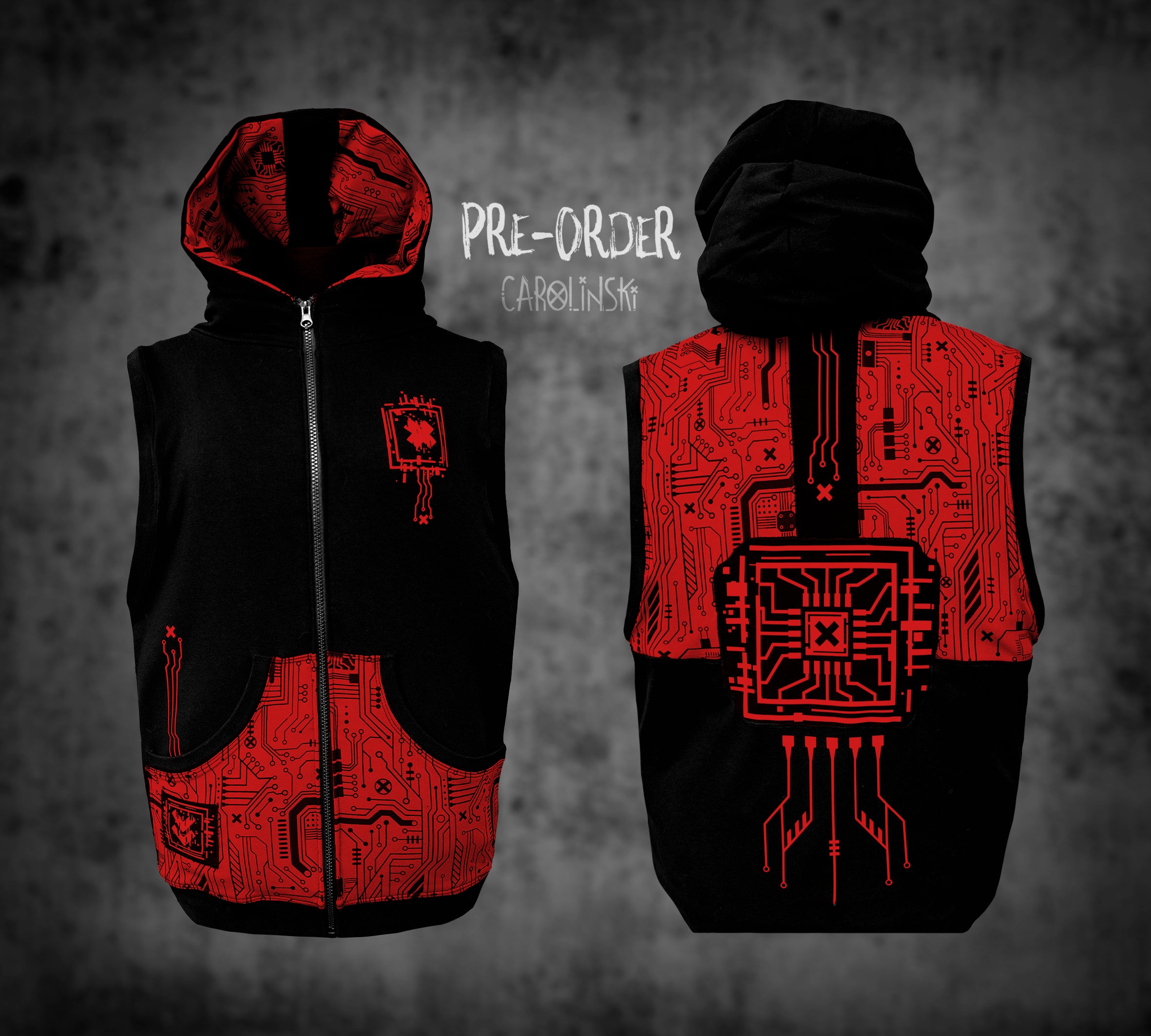 Sleeveless Zip - Circuitboard