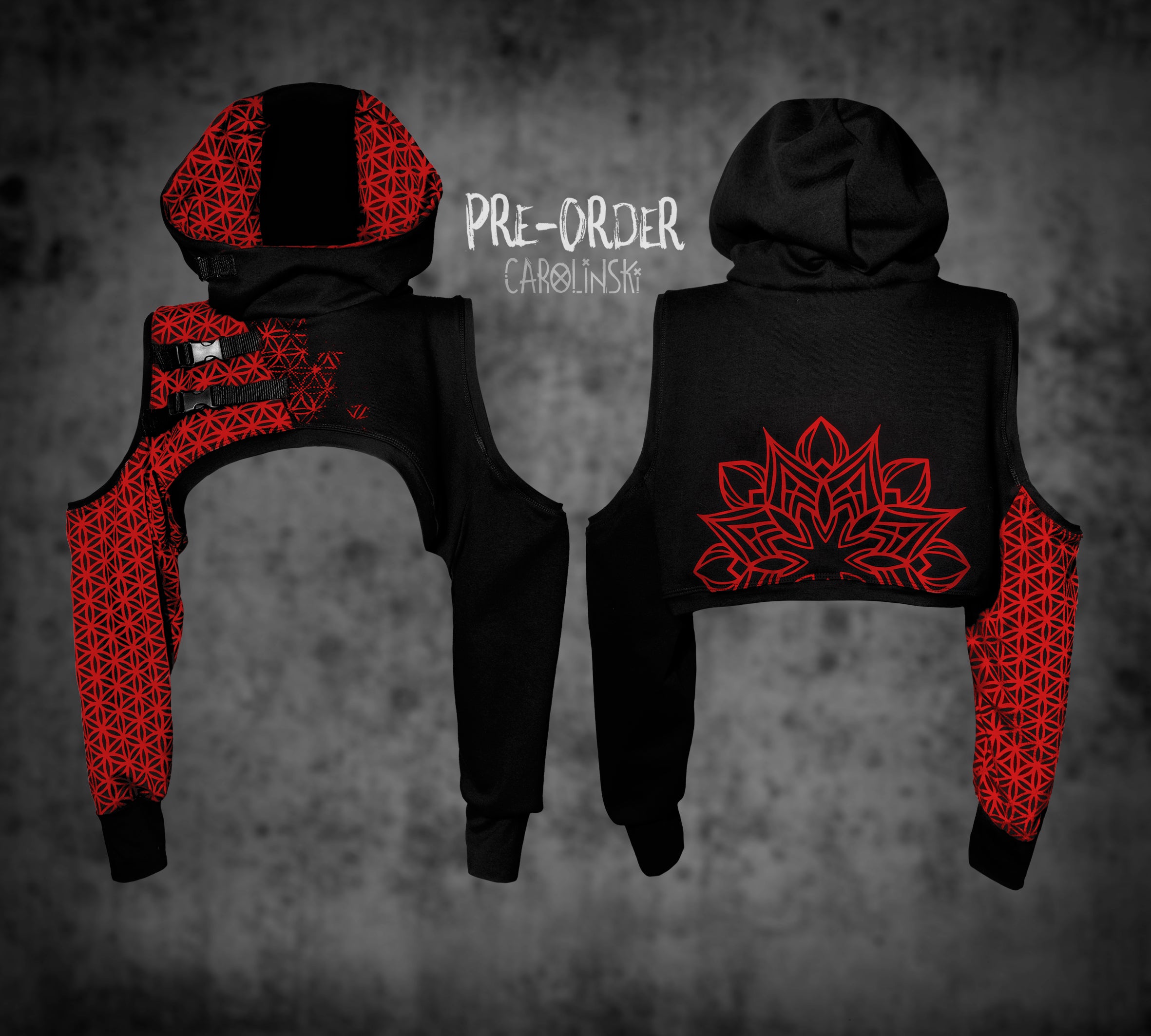 Crop Hoodie - Flower of Life