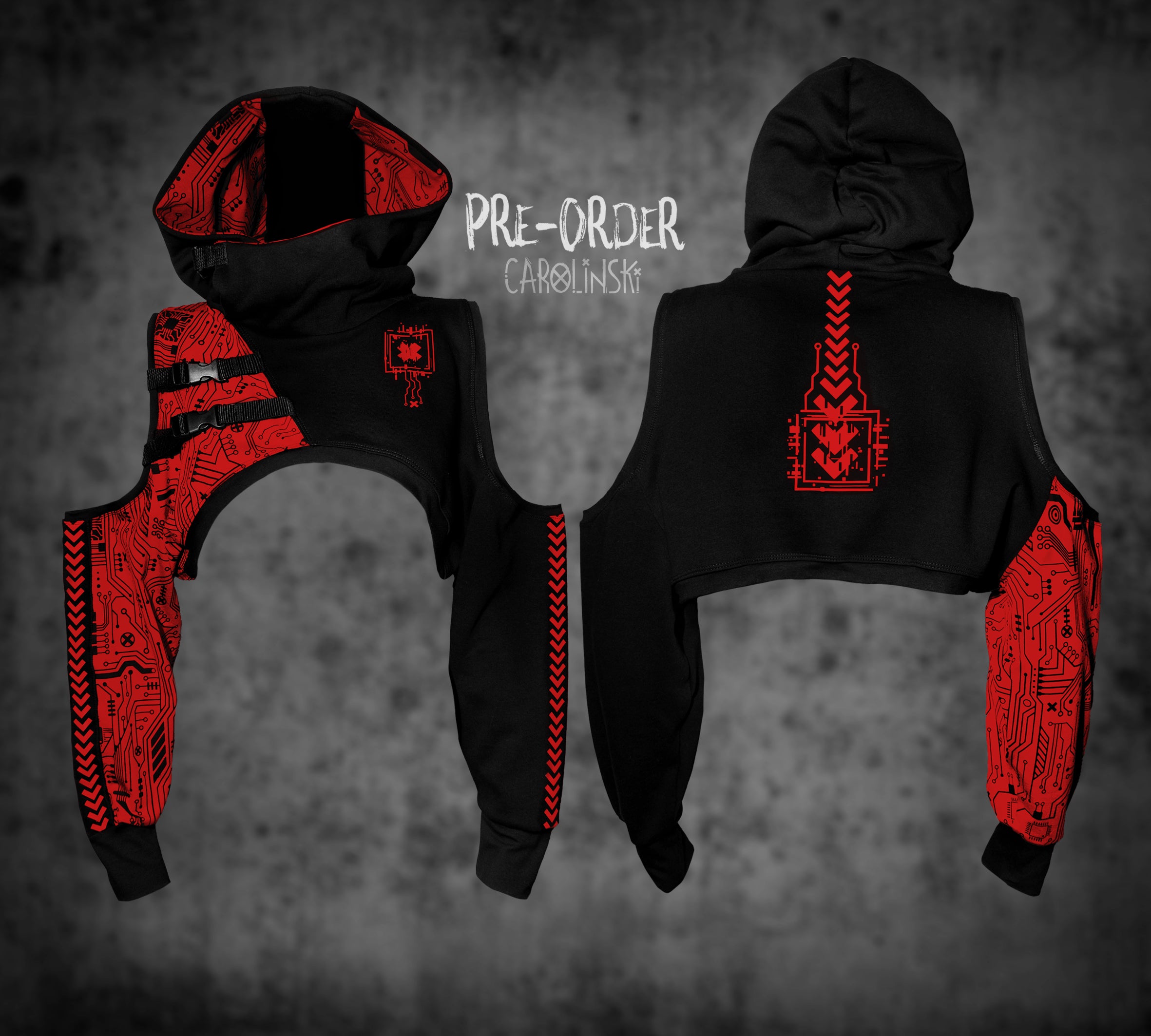 Crop Hoodie - Circuitboard