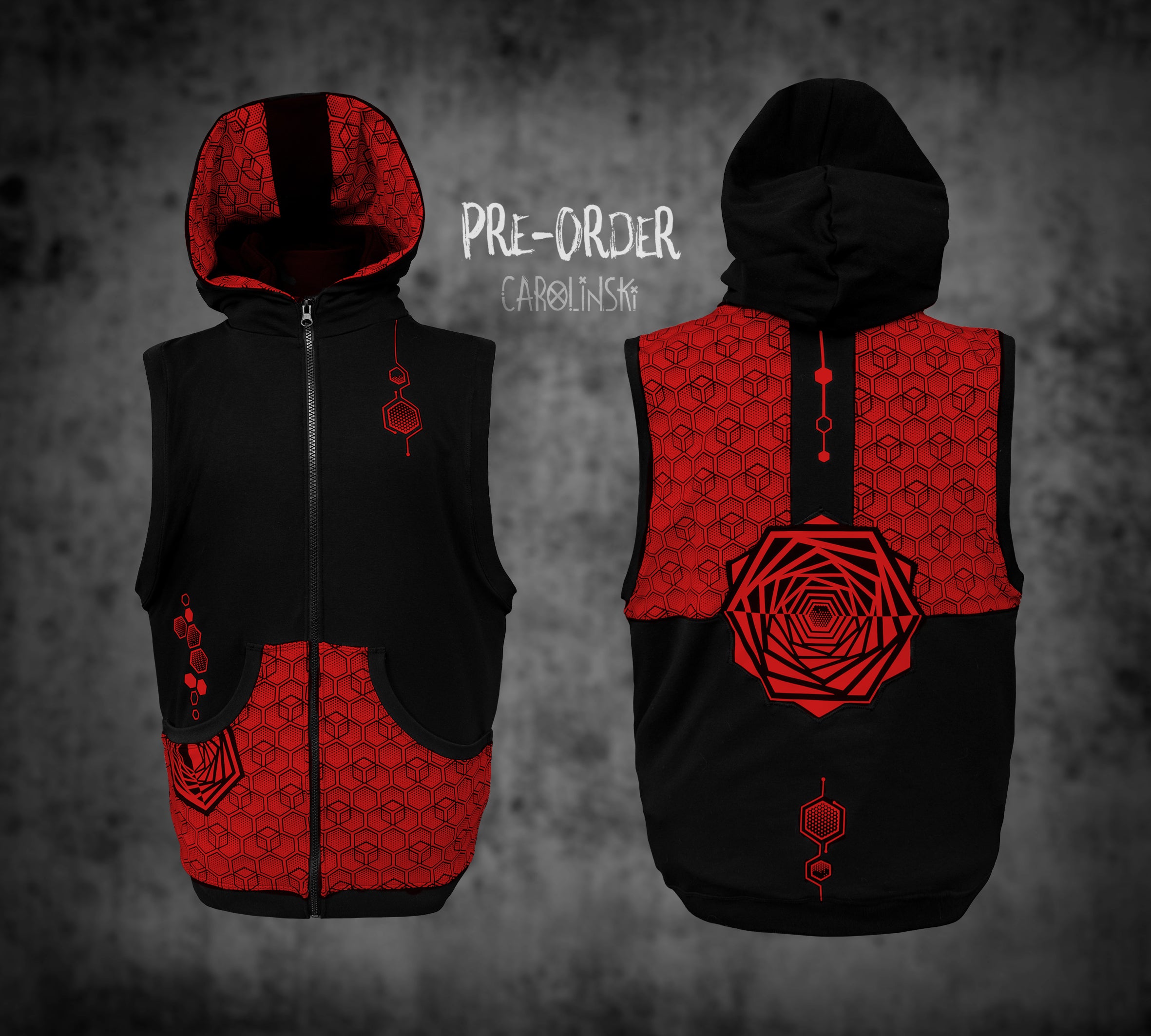 Sleeveless Zip - Hexagon