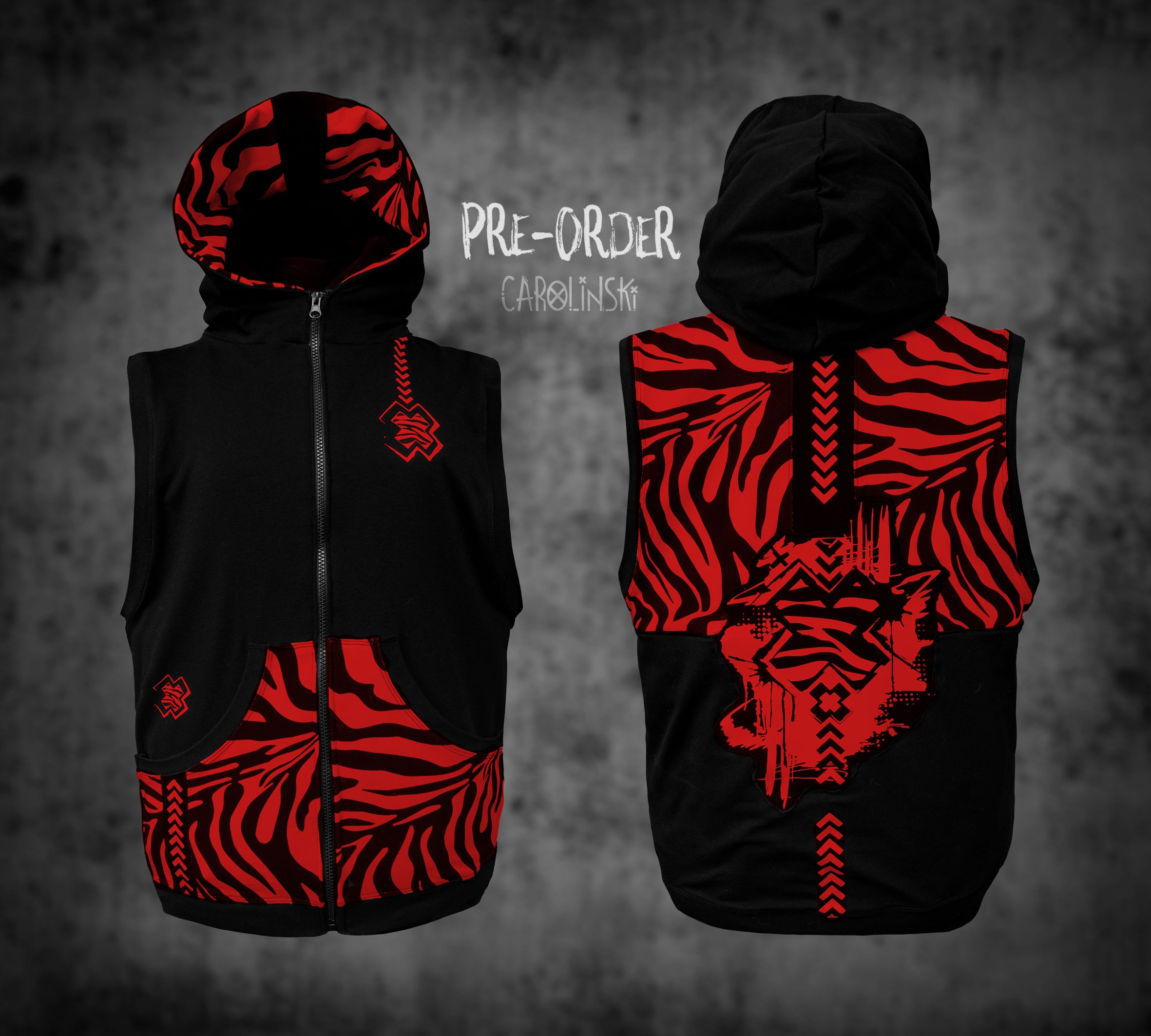 Sleeveless Zip - Zebra