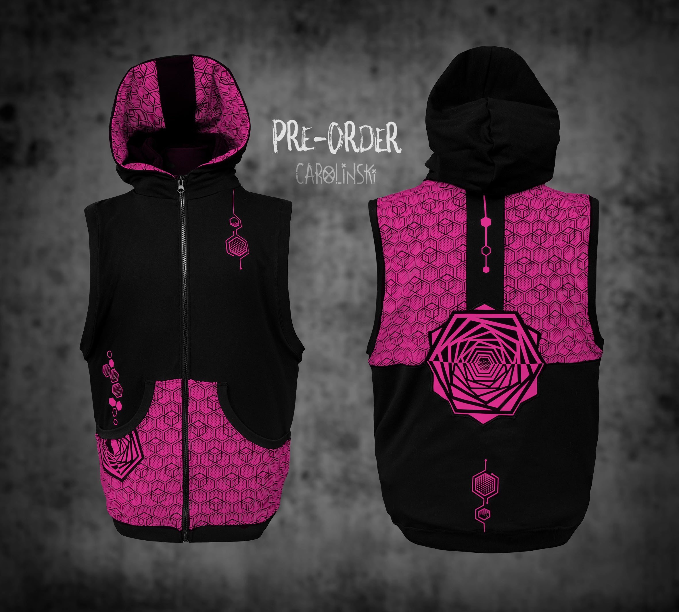 Sleeveless Zip - Hexagon
