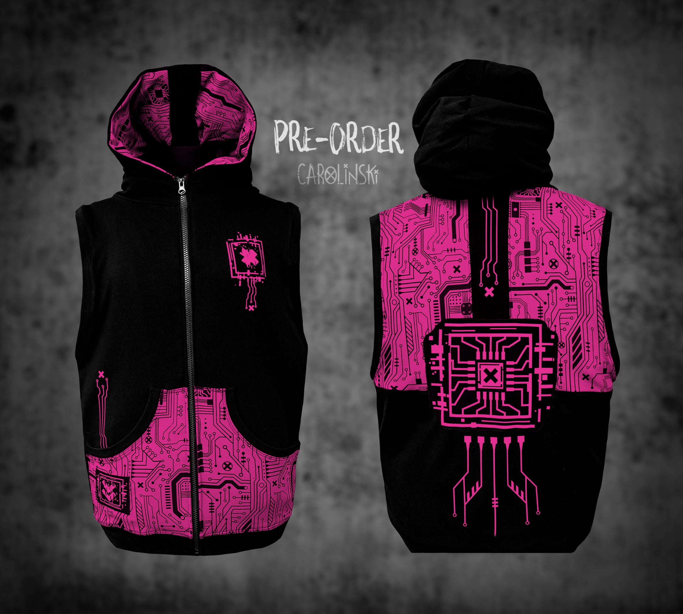 Sleeveless Zip - Circuitboard