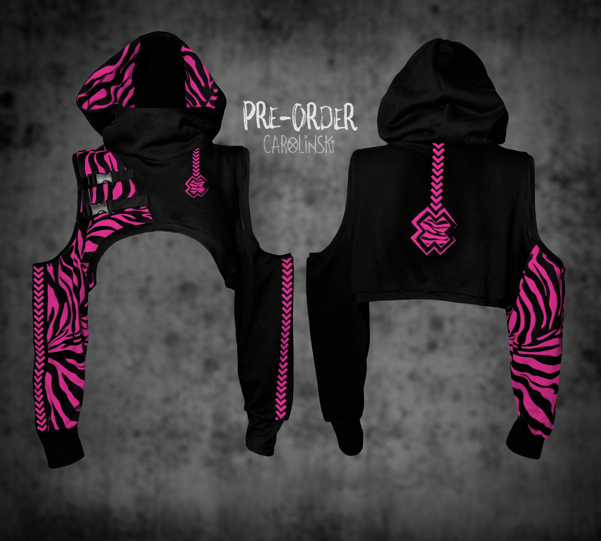 Crop Hoodie - Zebra