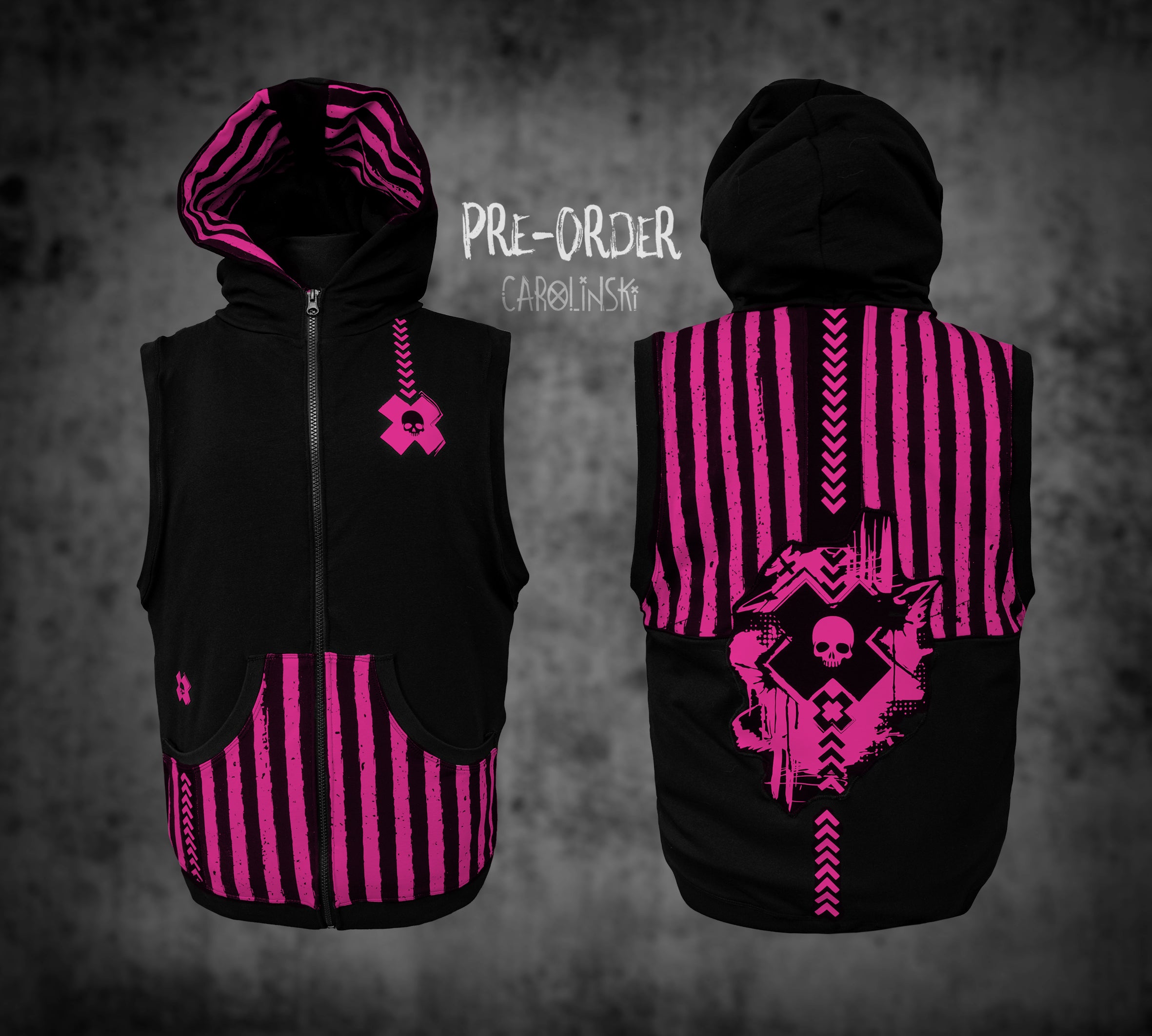 Sleeveless Zip - Stripes