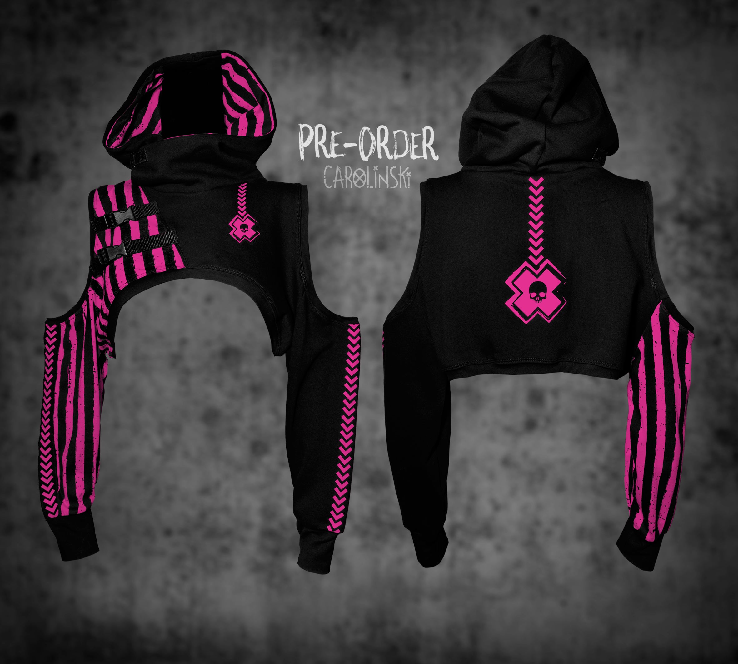 Crop Hoodie - Stripes