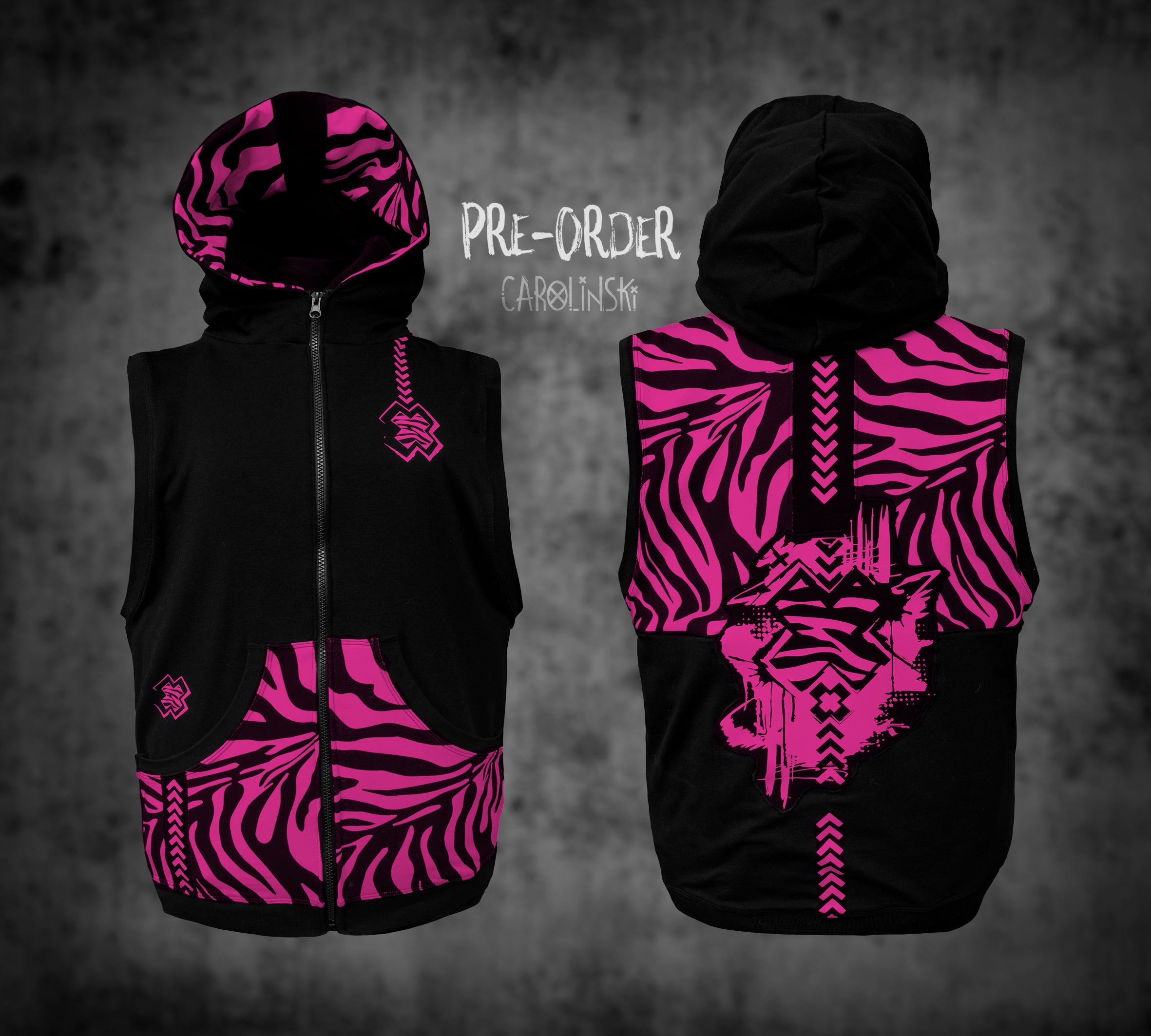 Sleeveless Zip - Zebra