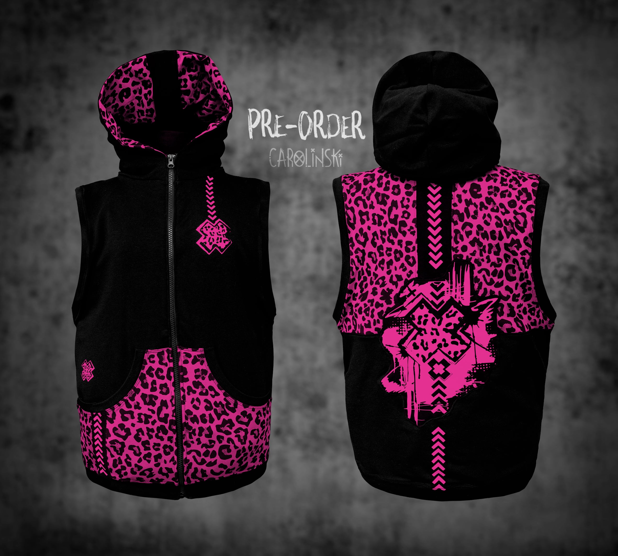 Sleeveless Zip - Leopard