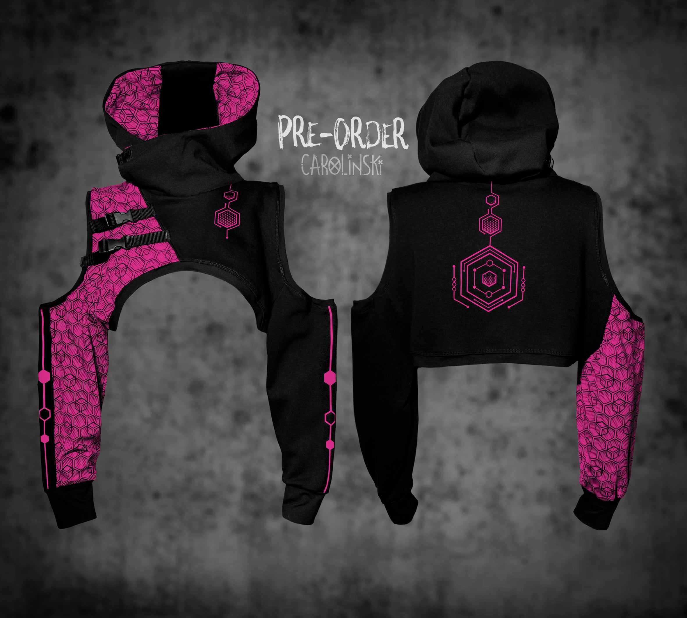 Crop Hoodie - Hexagon