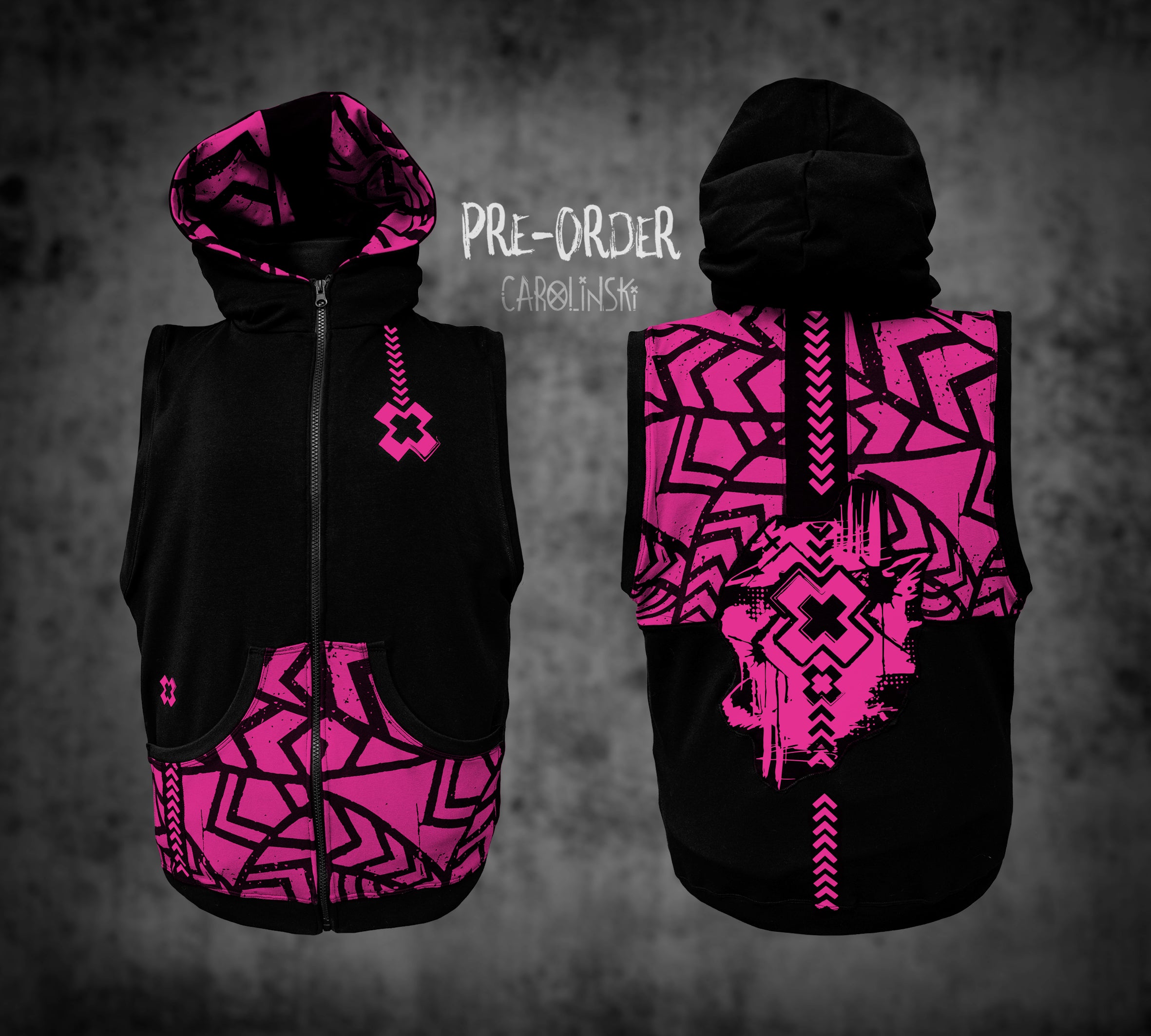 Sleeveless zip - Grunge