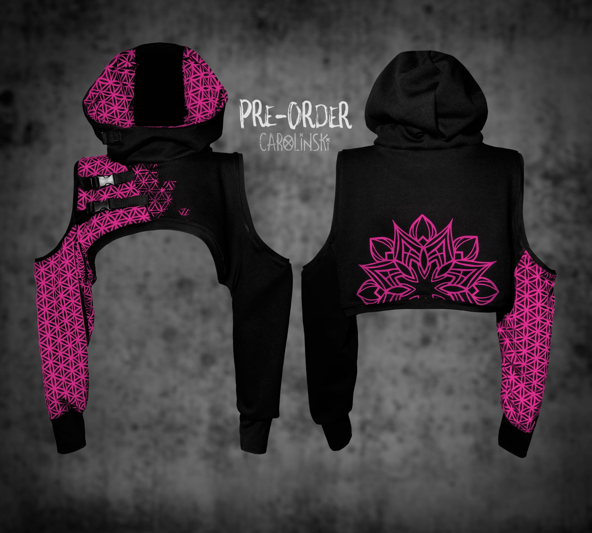 Crop Hoodie - Flower of Life