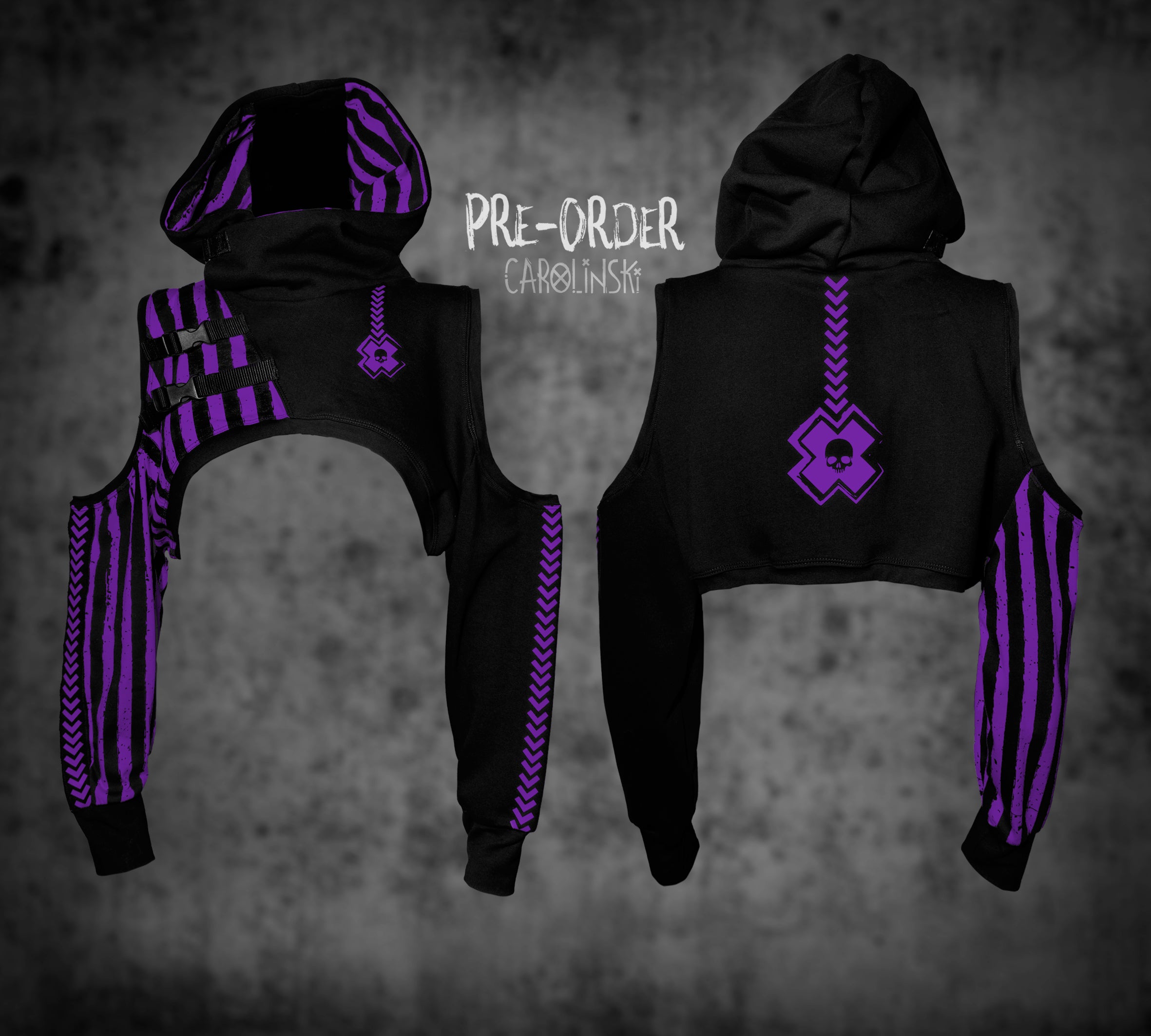 Crop Hoodie - Stripes