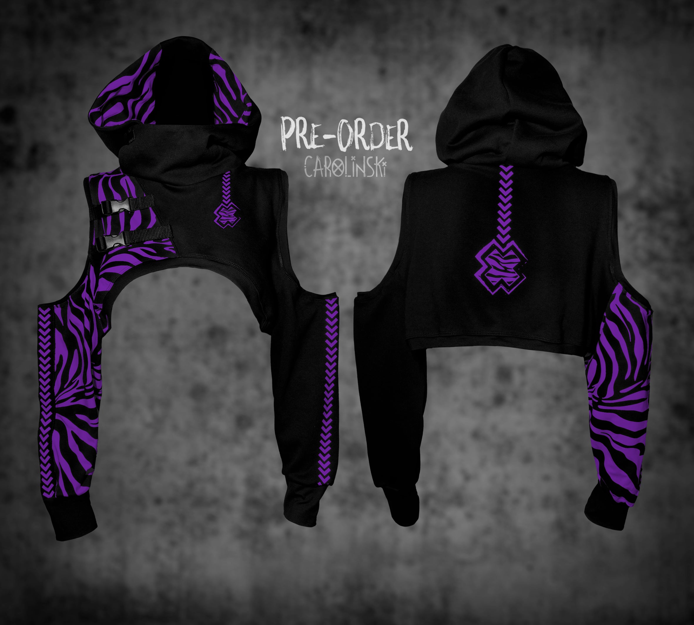 Crop Hoodie - Zebra