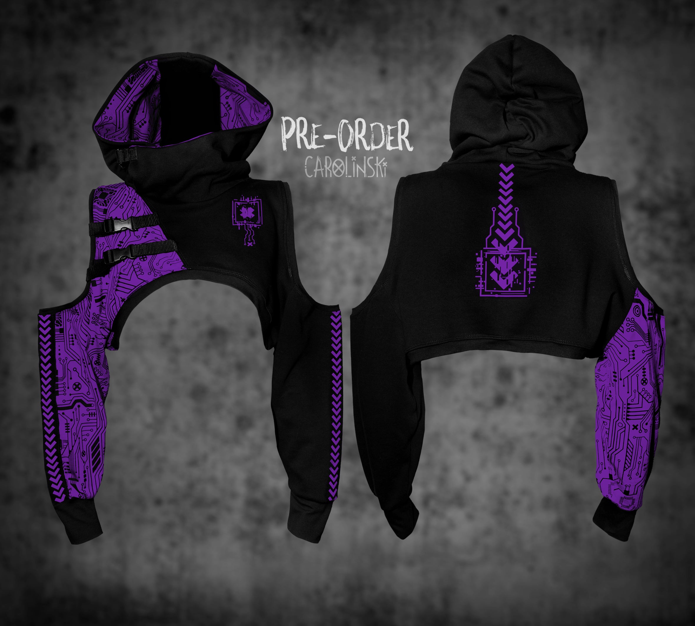 Crop Hoodie - Circuitboard