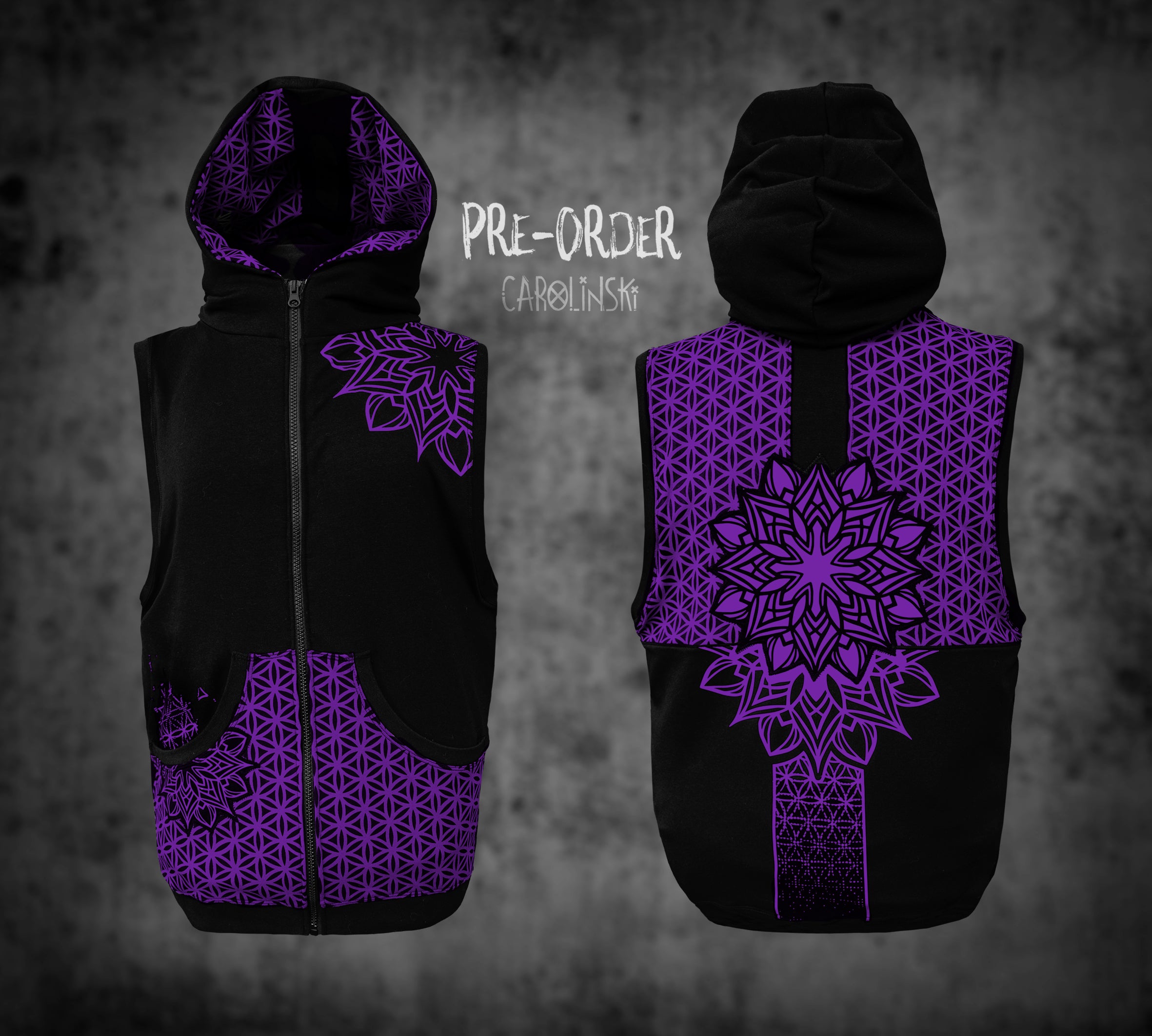 Sleeveless Zip - Flower of Life