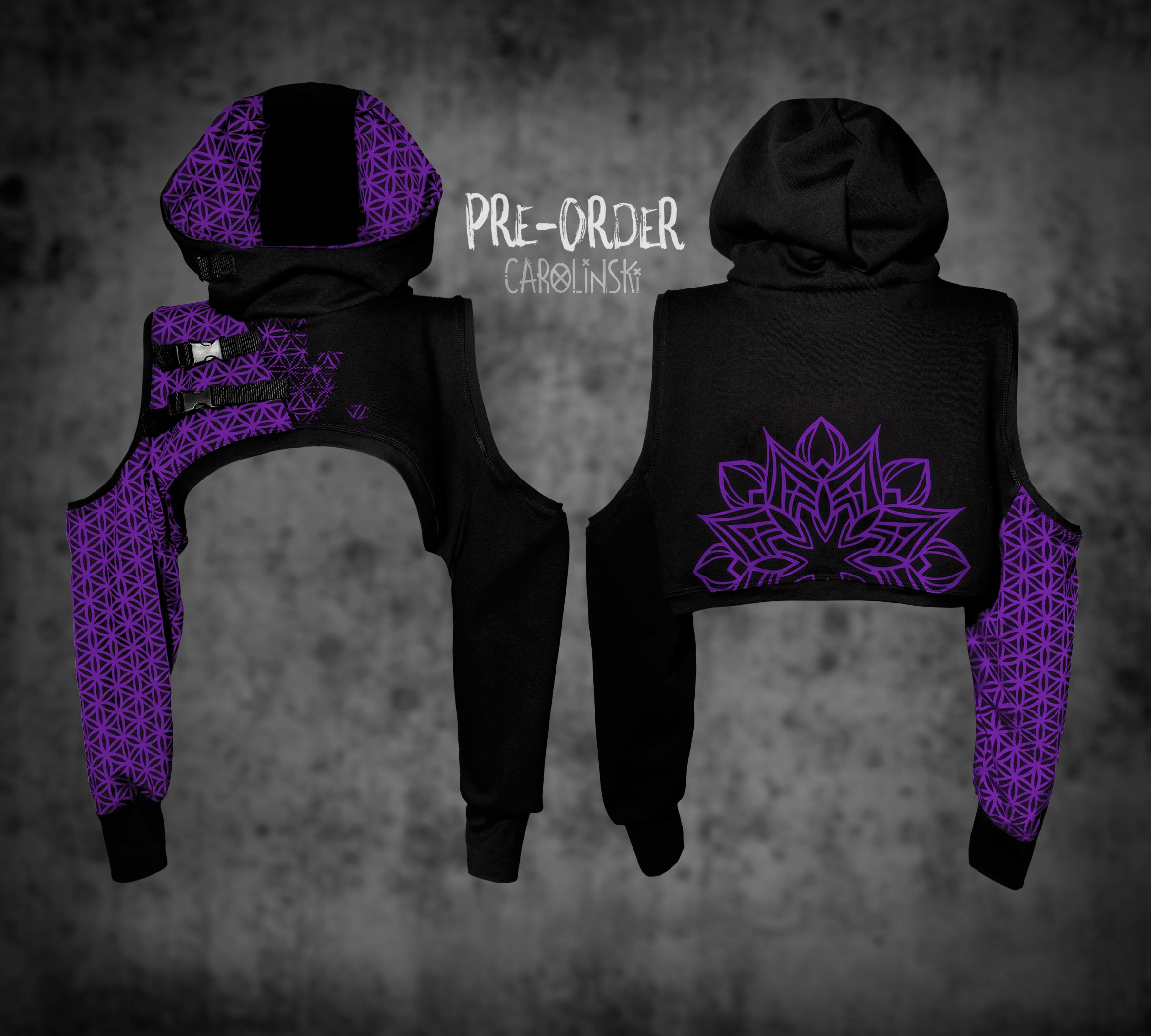 Crop Hoodie - Flower of Life