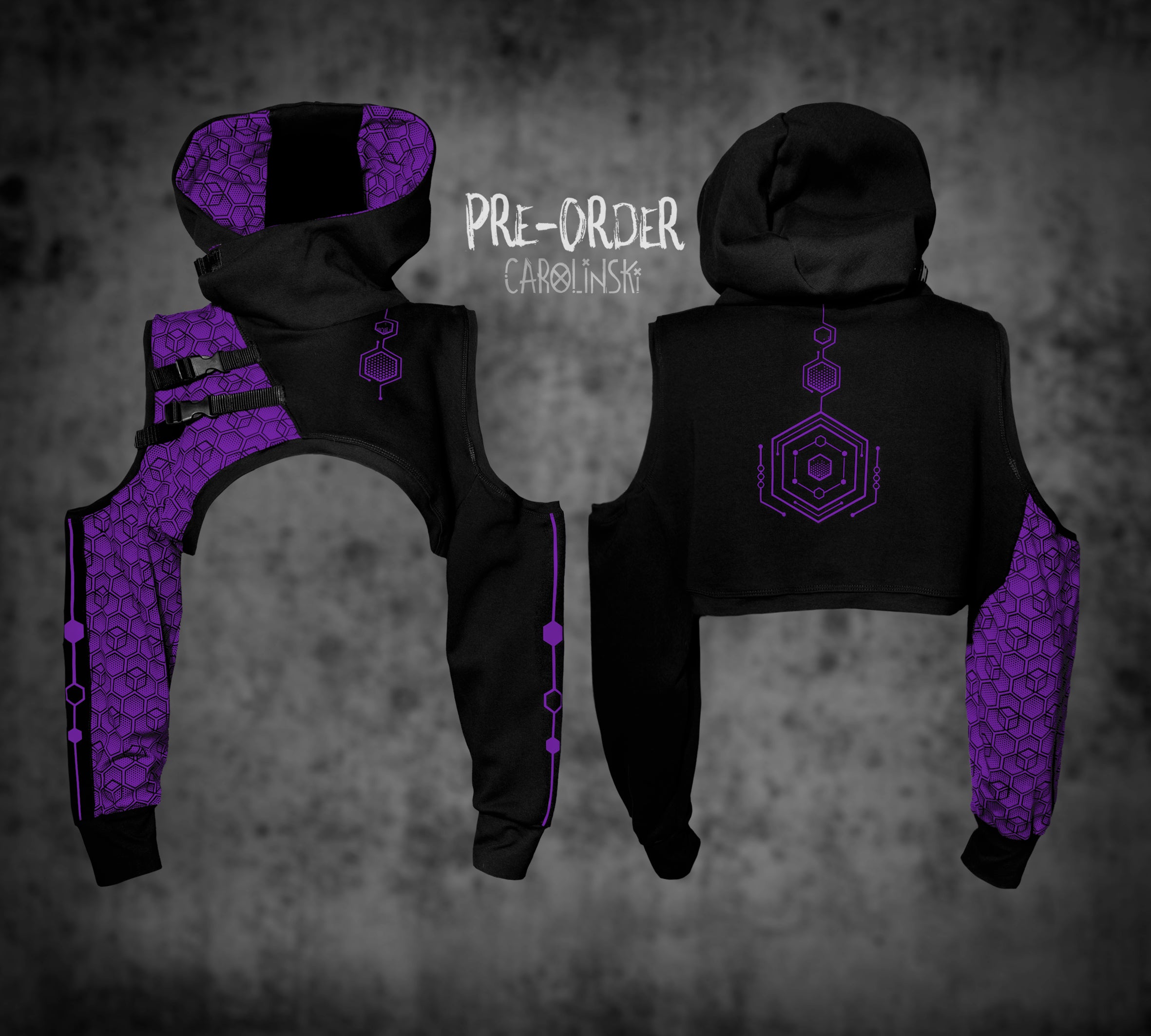 Crop Hoodie - Hexagon