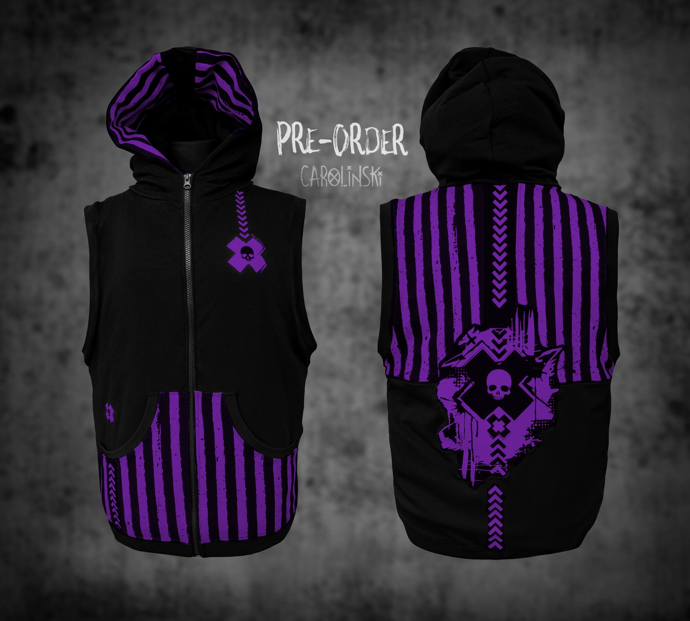 Sleeveless Zip - Stripes