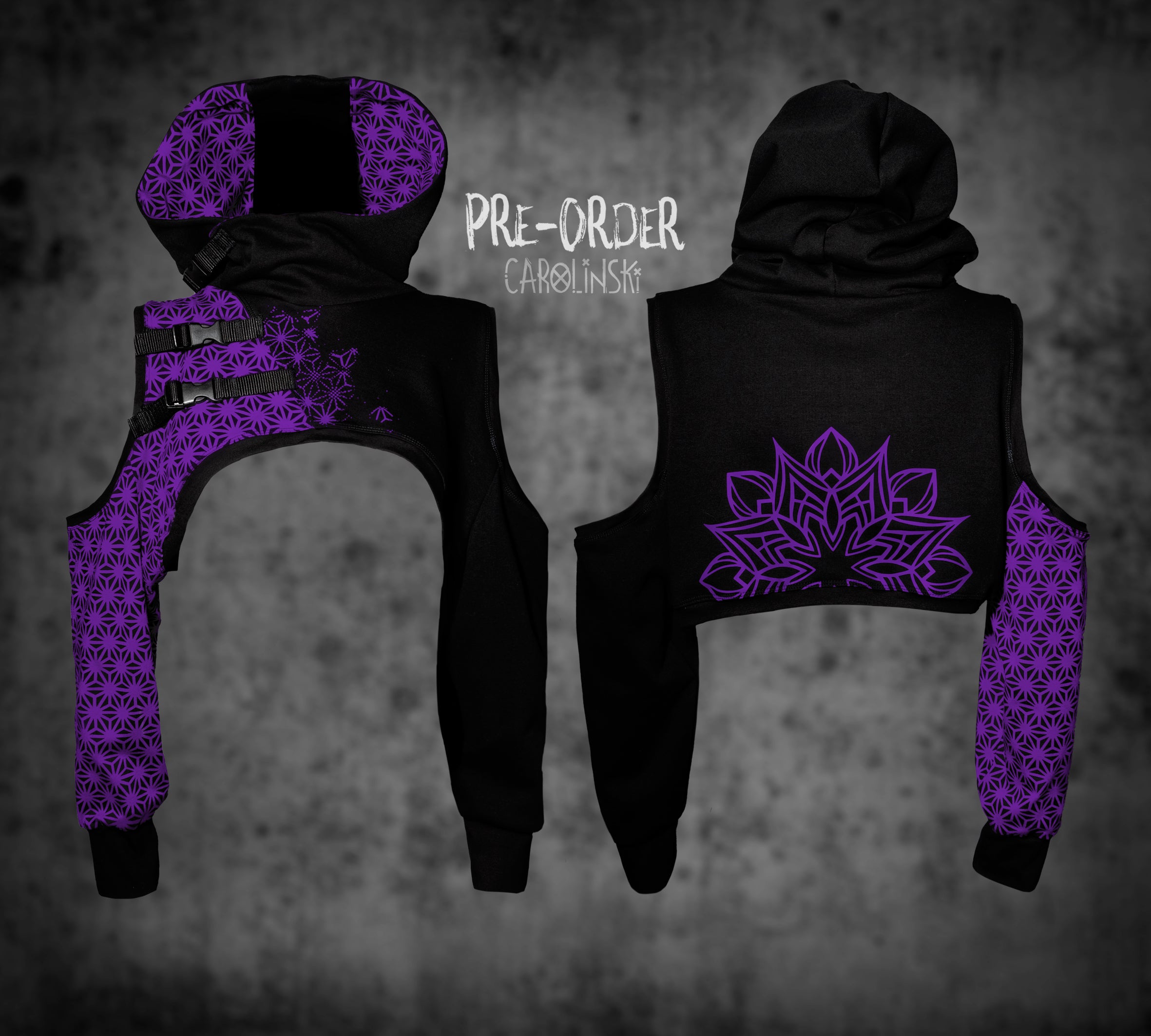 Crop Hoodie - Asanoha