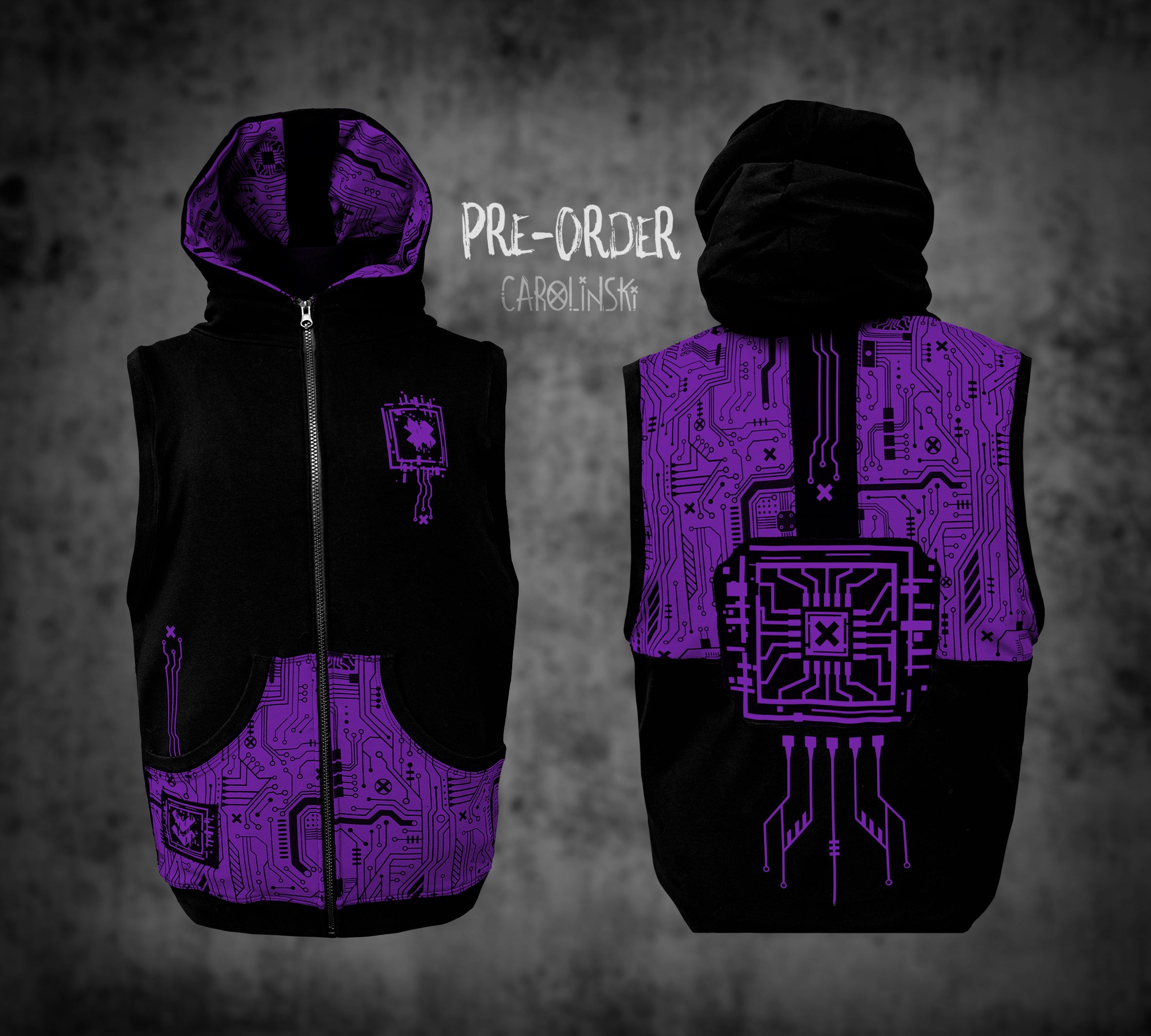Sleeveless Zip - Circuitboard