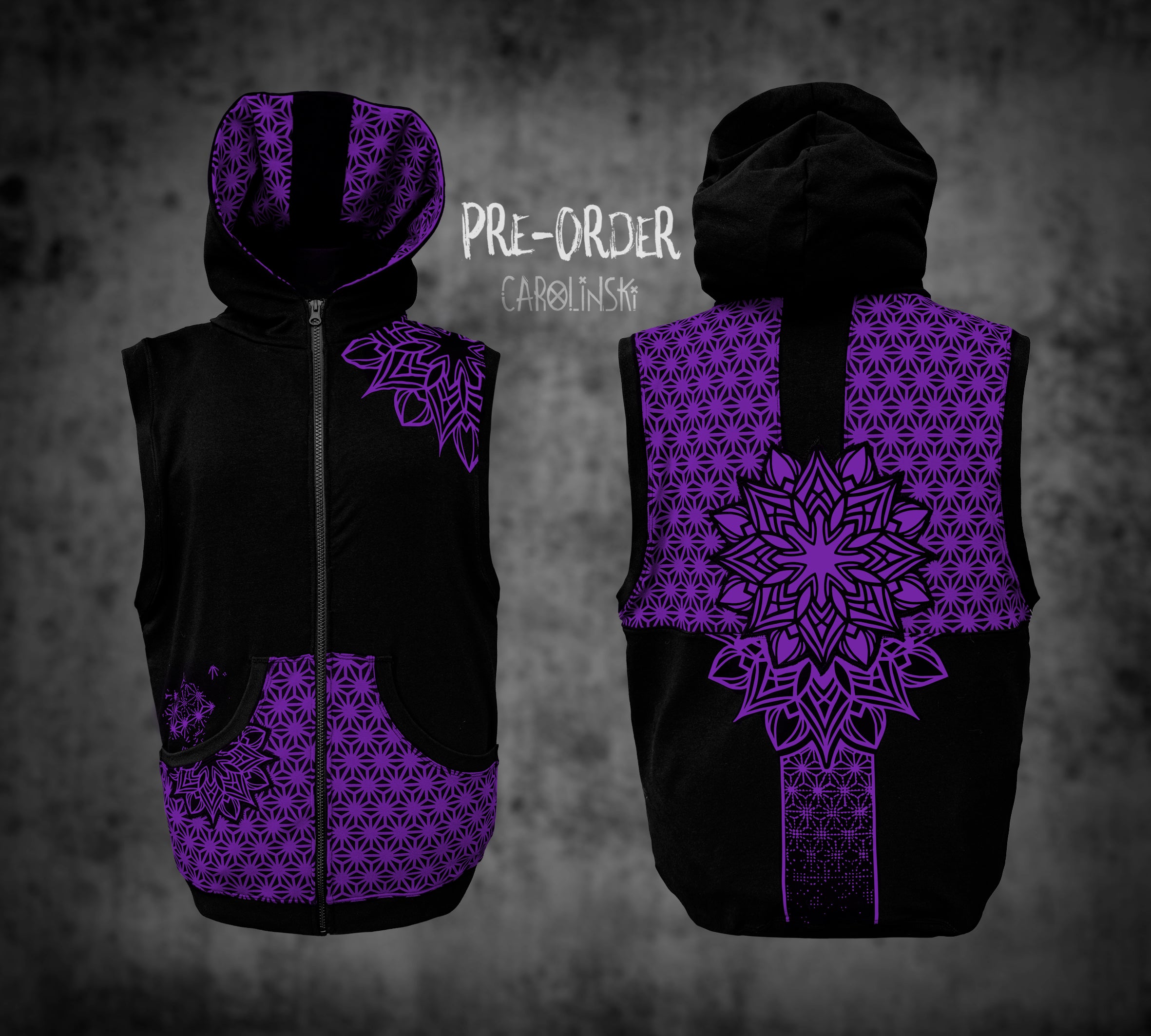 Sleeveless Zip - Asanoha