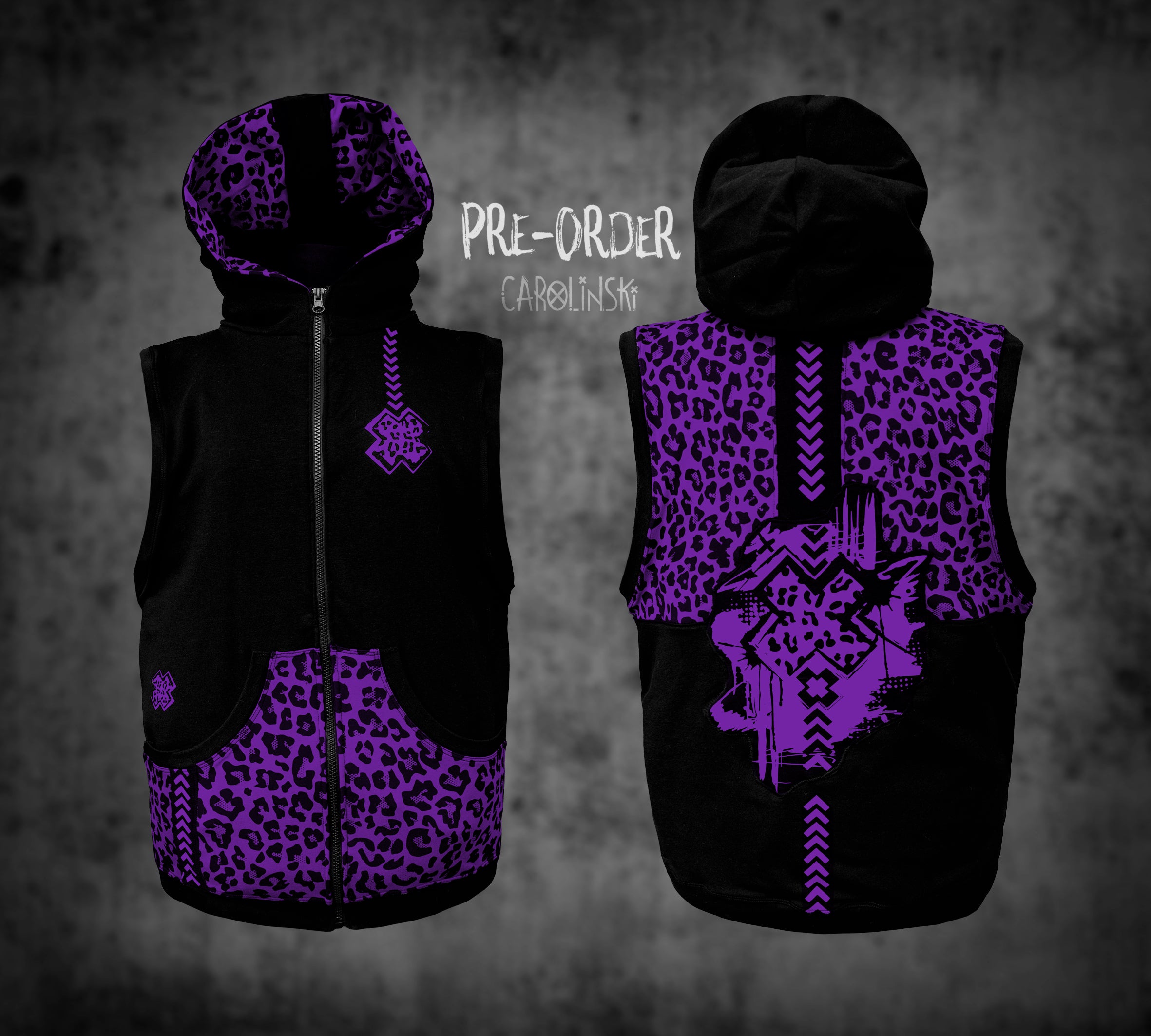 Sleeveless Zip - Leopard